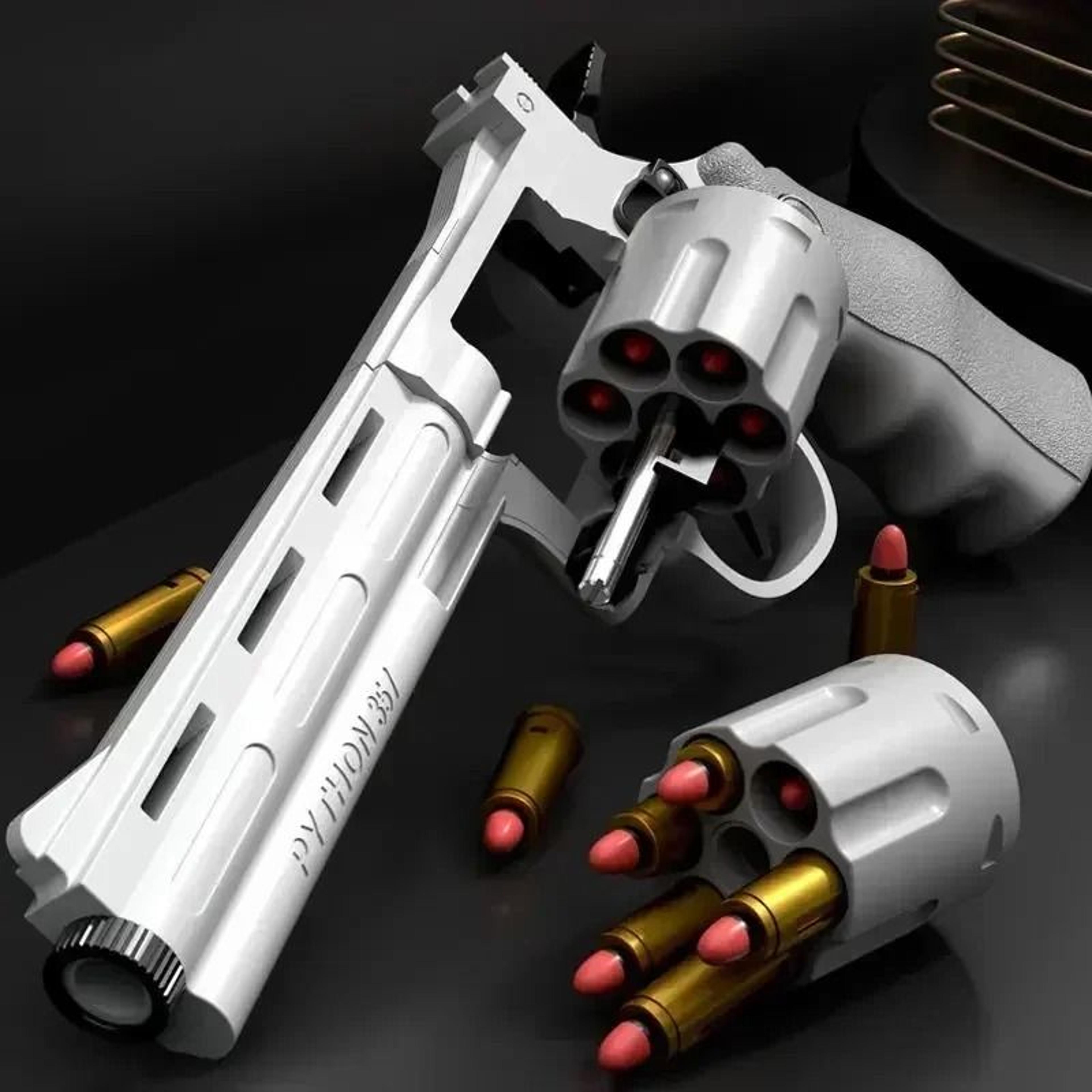 Funny Continuous Fire ZP5 357 Revolver Launcher Toy Gun With Soft Dart Bullets 1