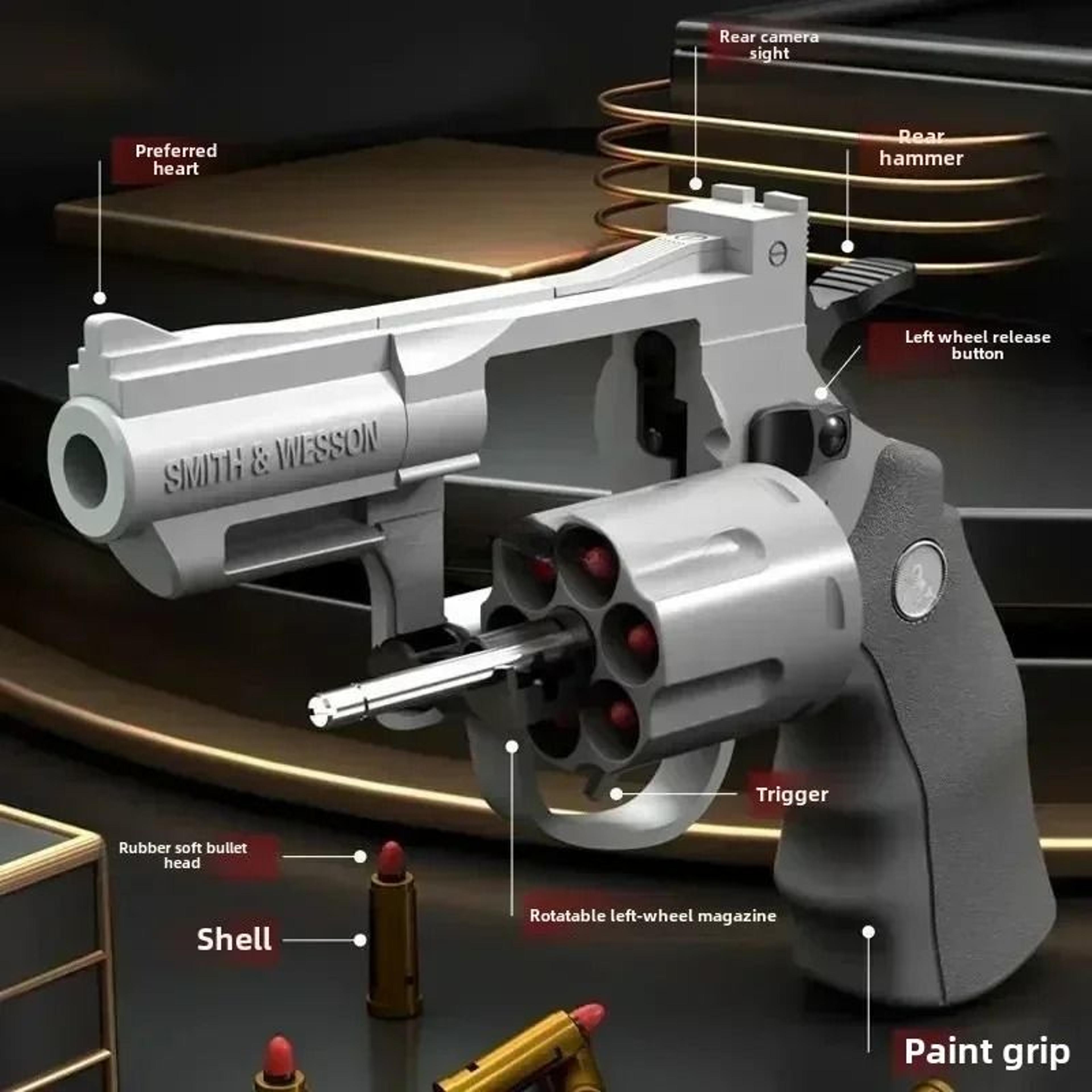 Funny Continuous Fire ZP5 357 Revolver Launcher Toy Gun With Soft Dart Bullets 2