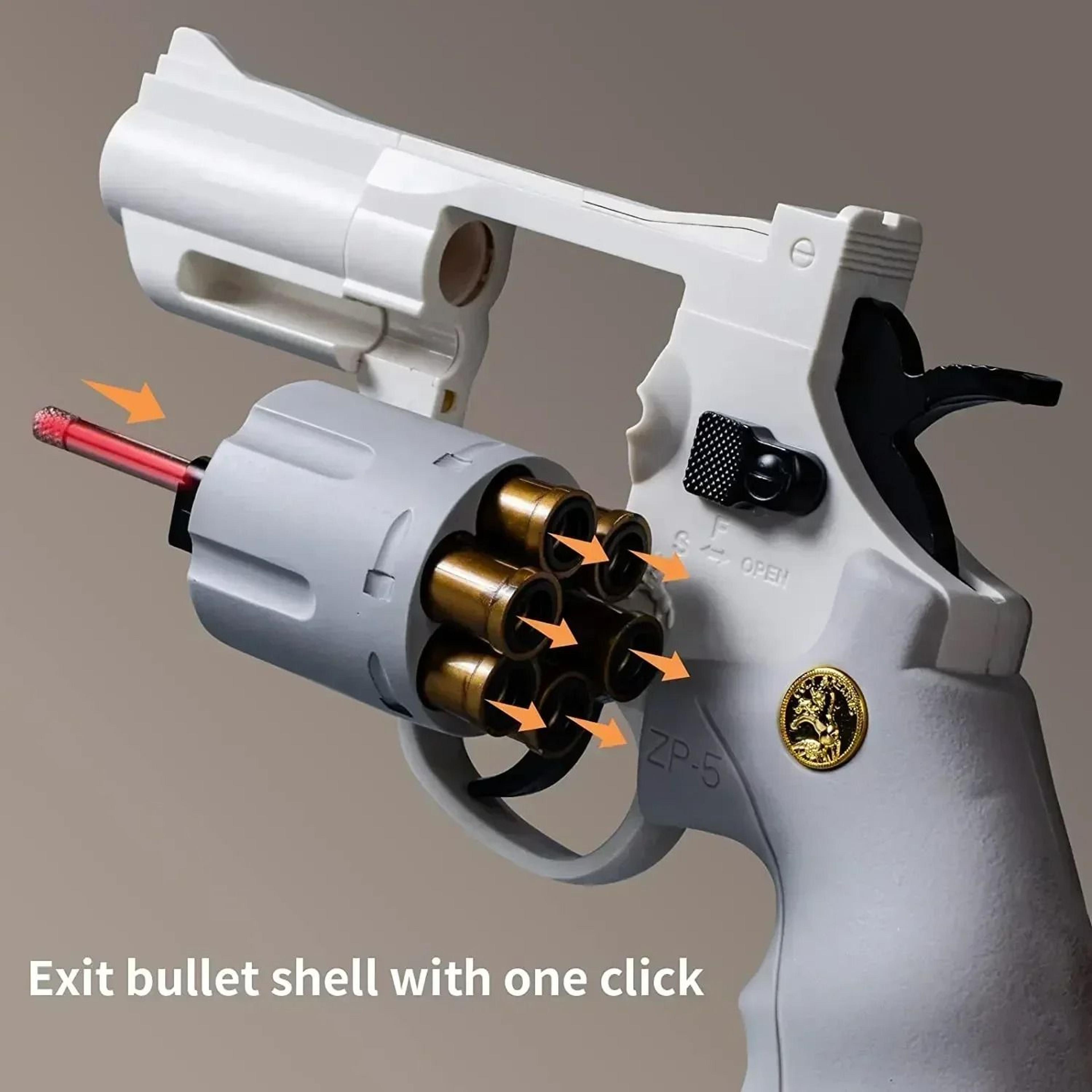 Funny Continuous Fire ZP5 357 Revolver Launcher Toy Gun With Soft Dart Bullets 3