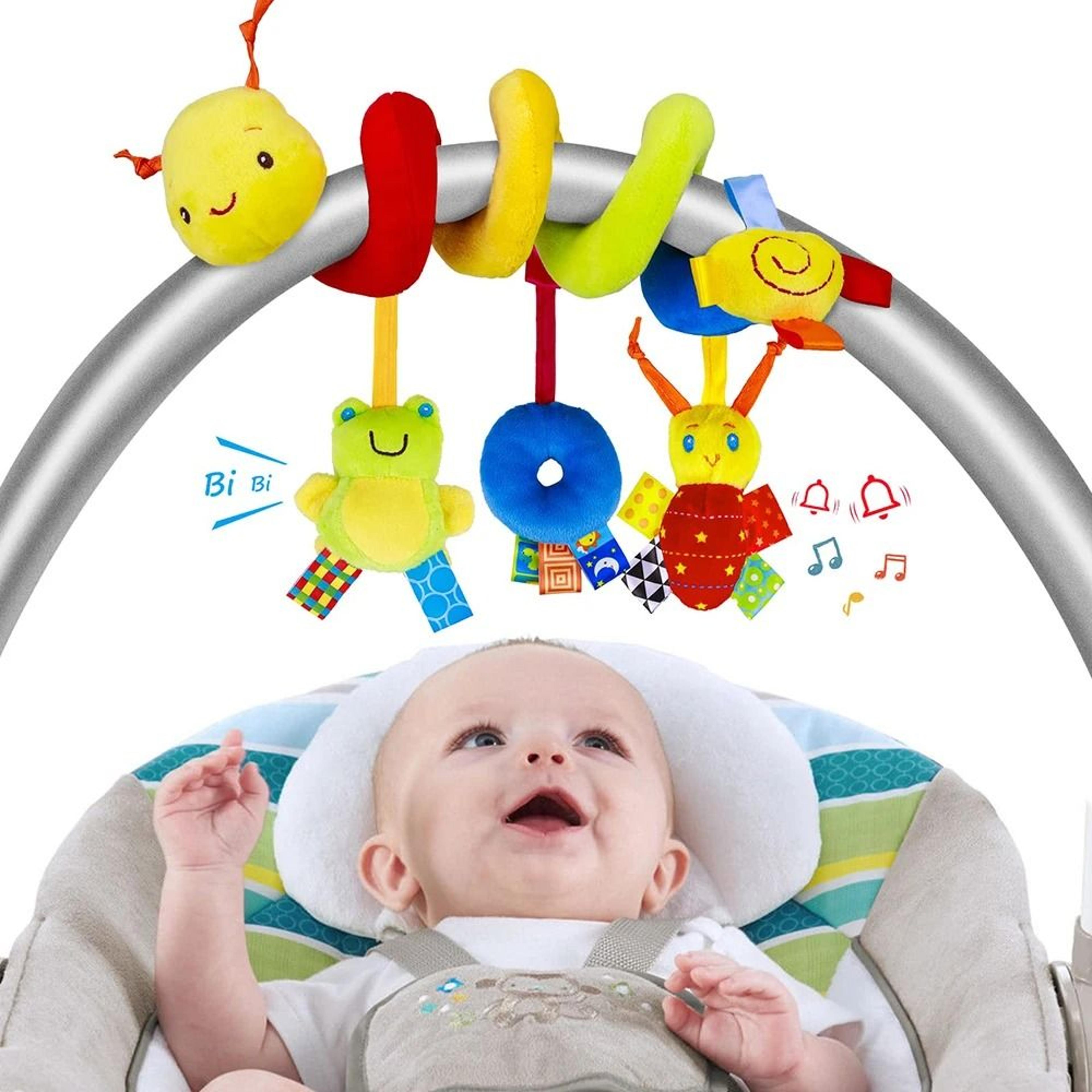 spiral stroller toys newborn plush hanging baby soft rattle sensory crib mobile