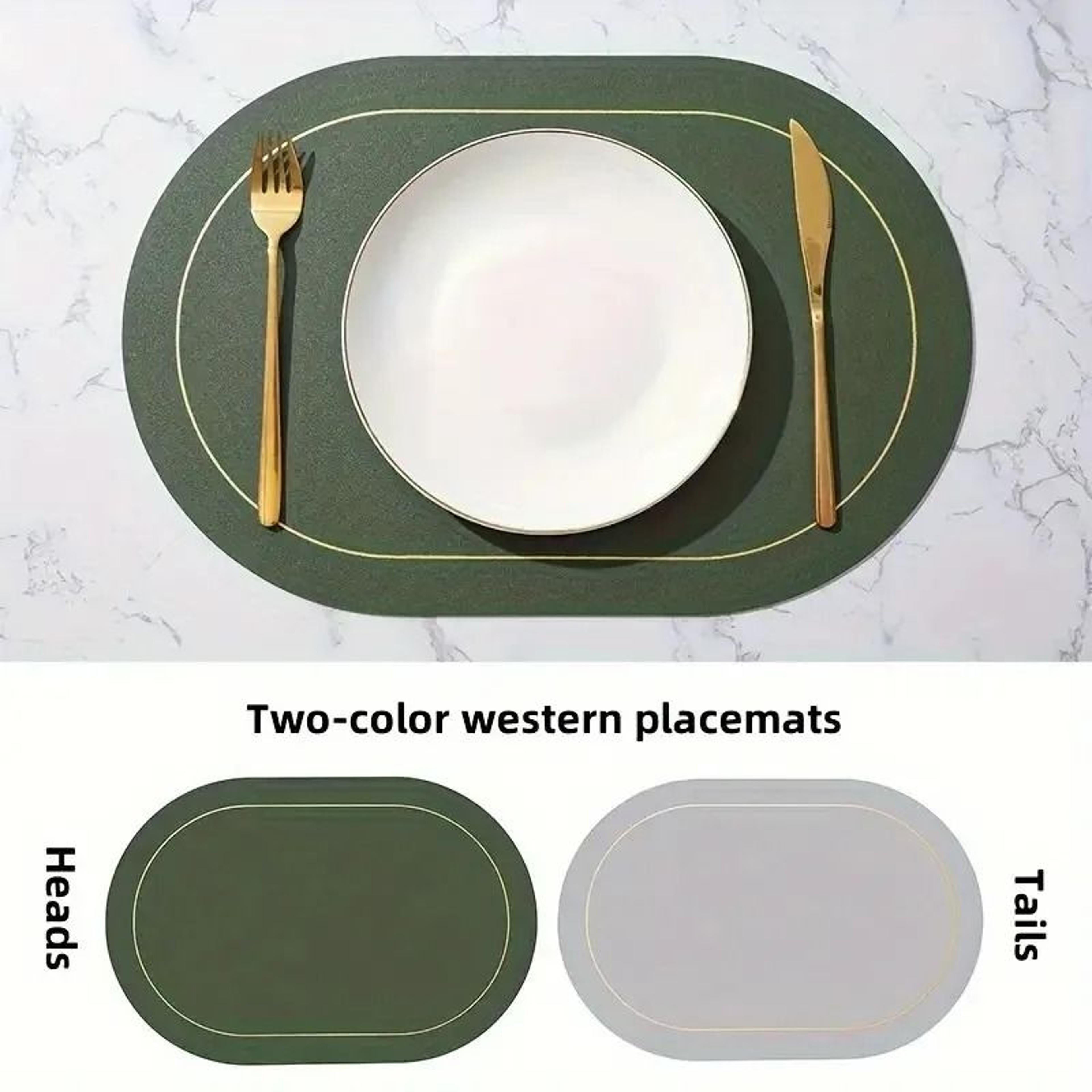 Premium Leather Table Placemats Set  HeatResistant  Waterproof Dining Decor 8