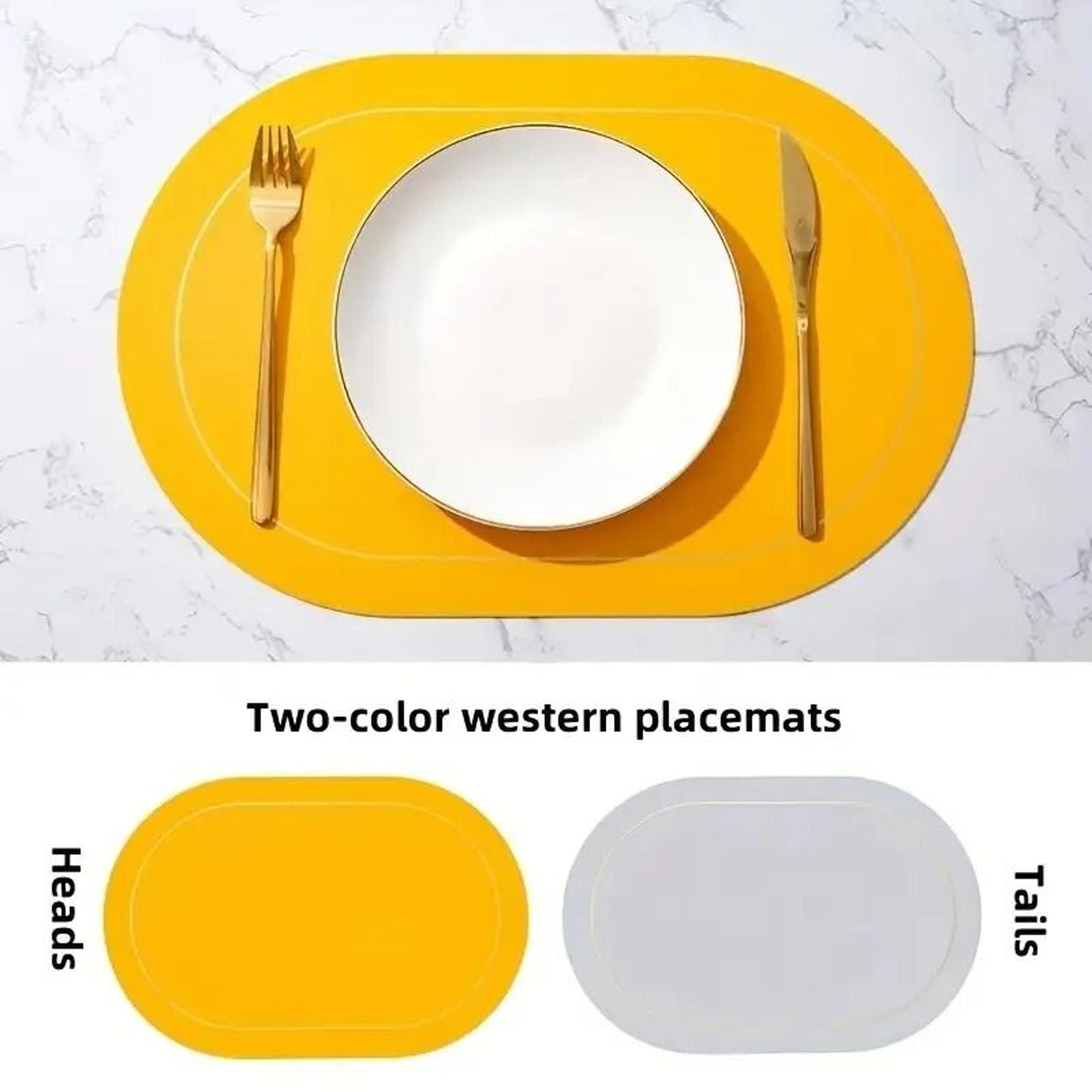 Premium Leather Table Placemats Set  HeatResistant  Waterproof Dining Decor 10