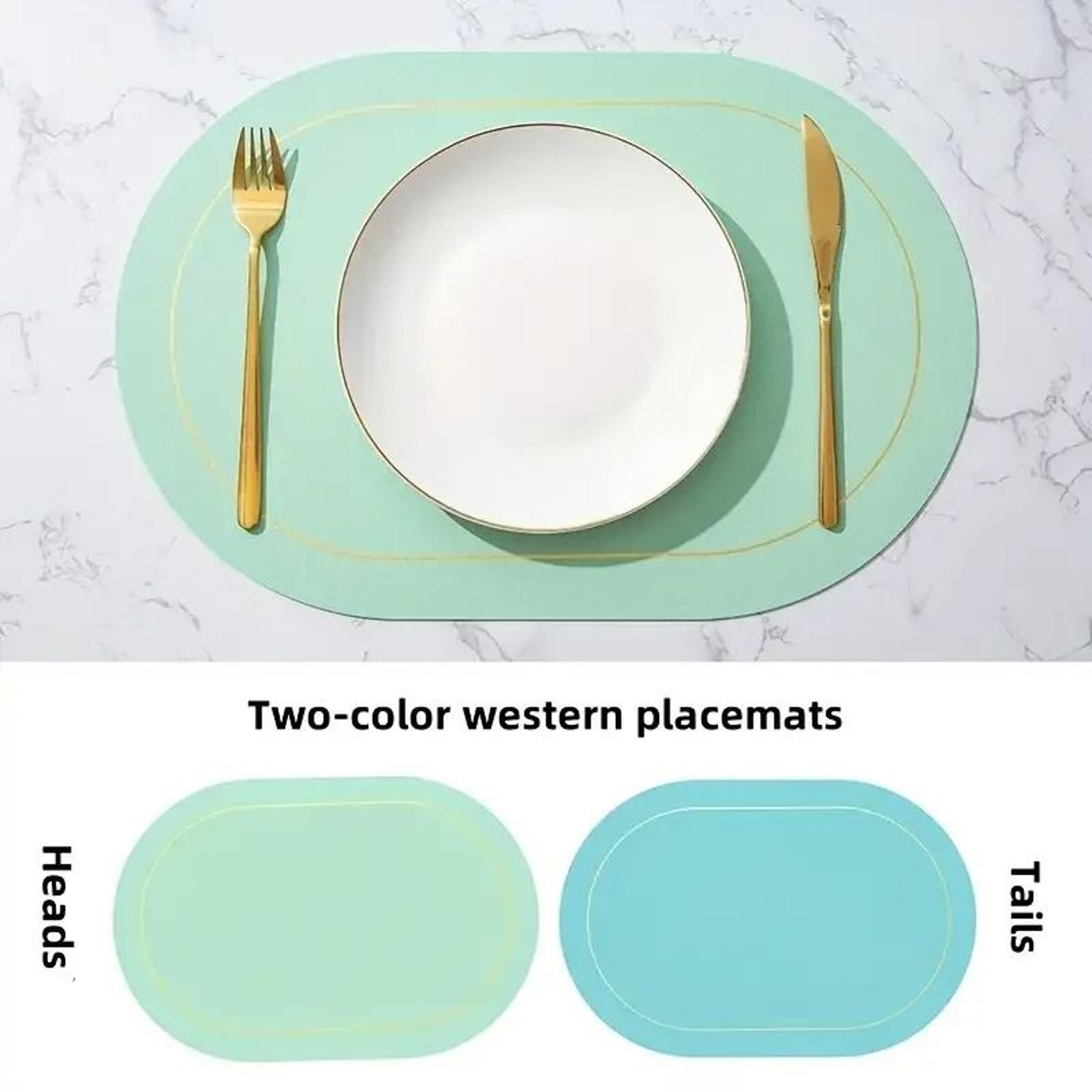 Premium Leather Table Placemats Set  HeatResistant  Waterproof Dining Decor 12