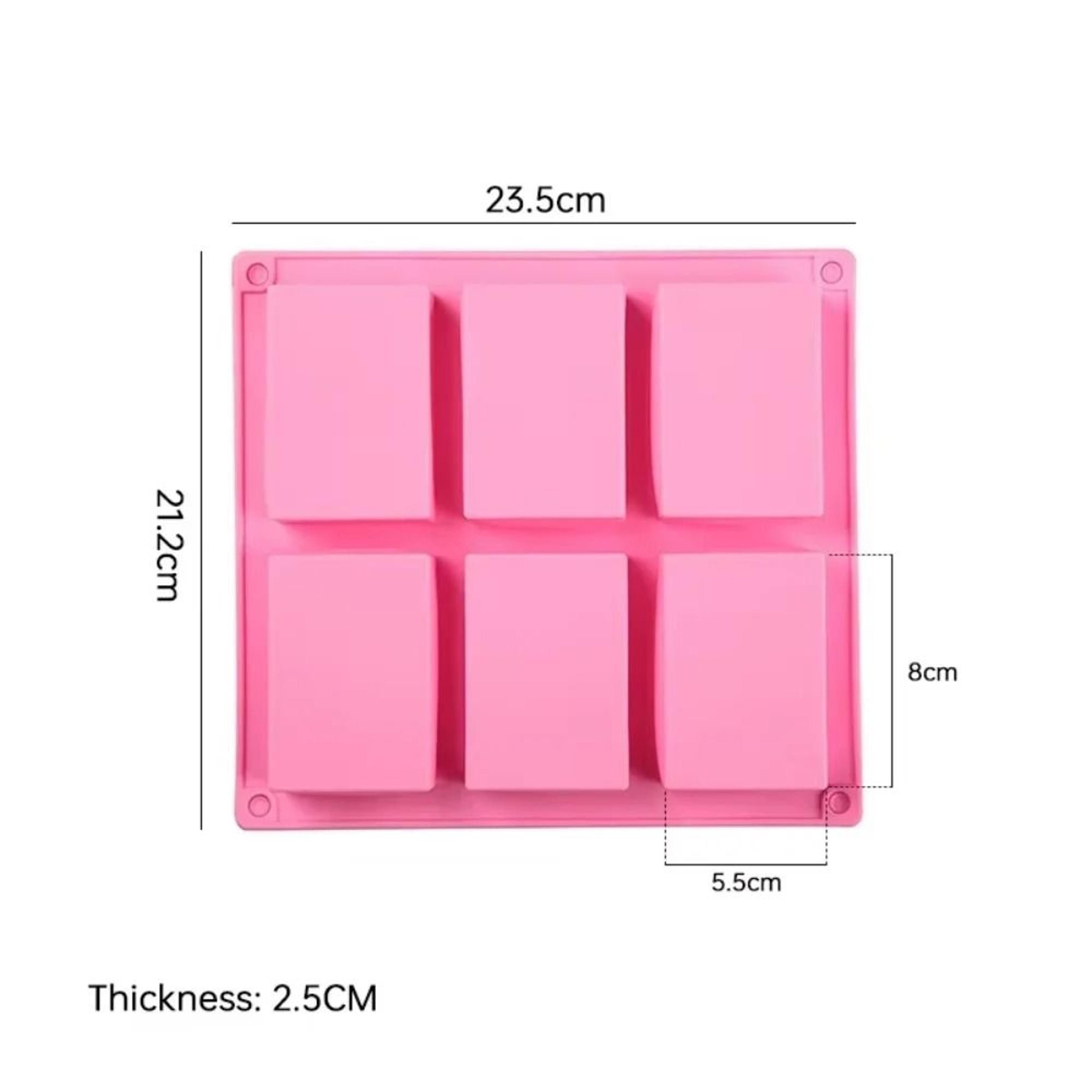 Square Silicone Soap  Baking Mold  6Compartment NonStick Brownie  Cupcake Pan 6