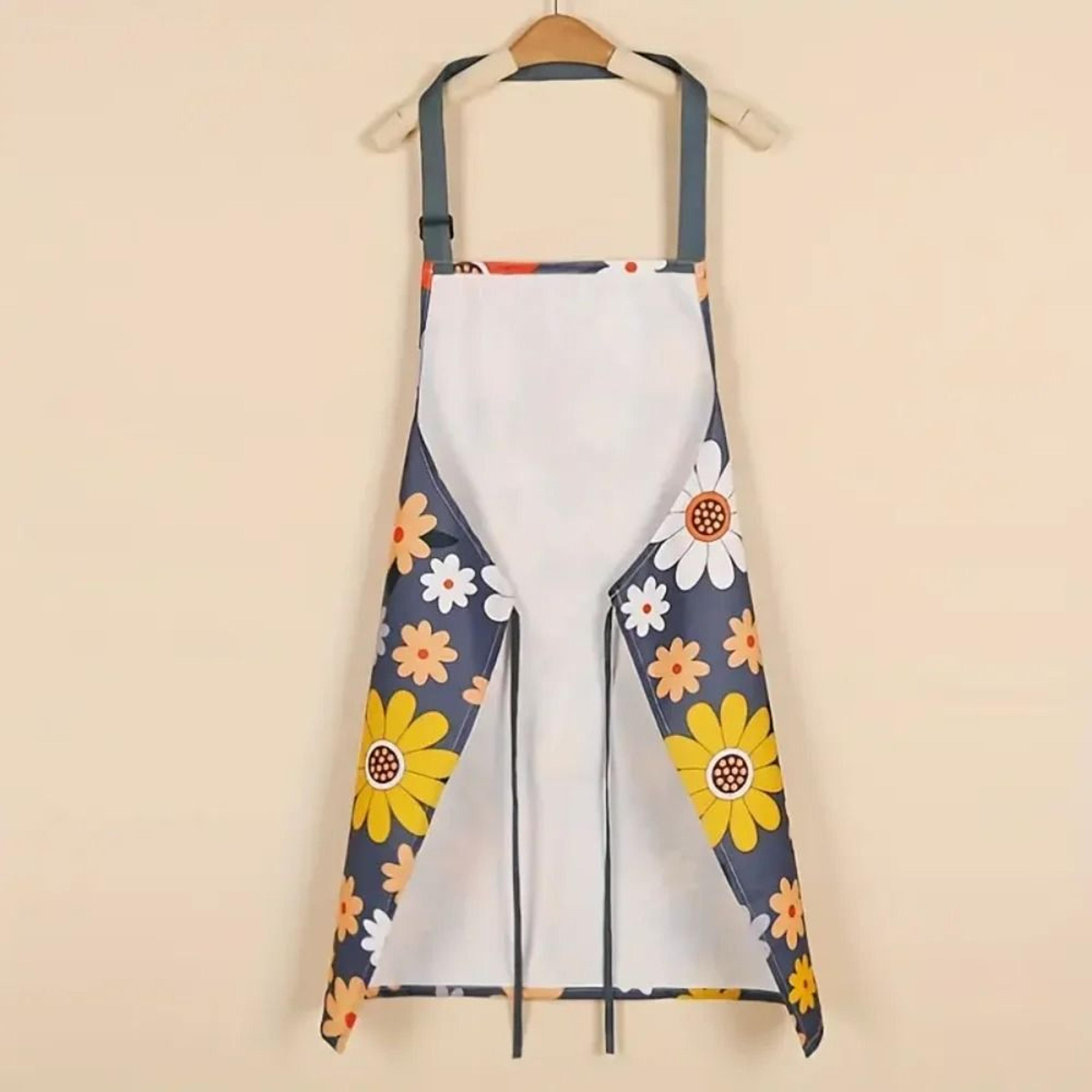 Premium Floral Waterproof Apron  Adjustable Cooking Bib With Pocket For Baking  Gardening 2