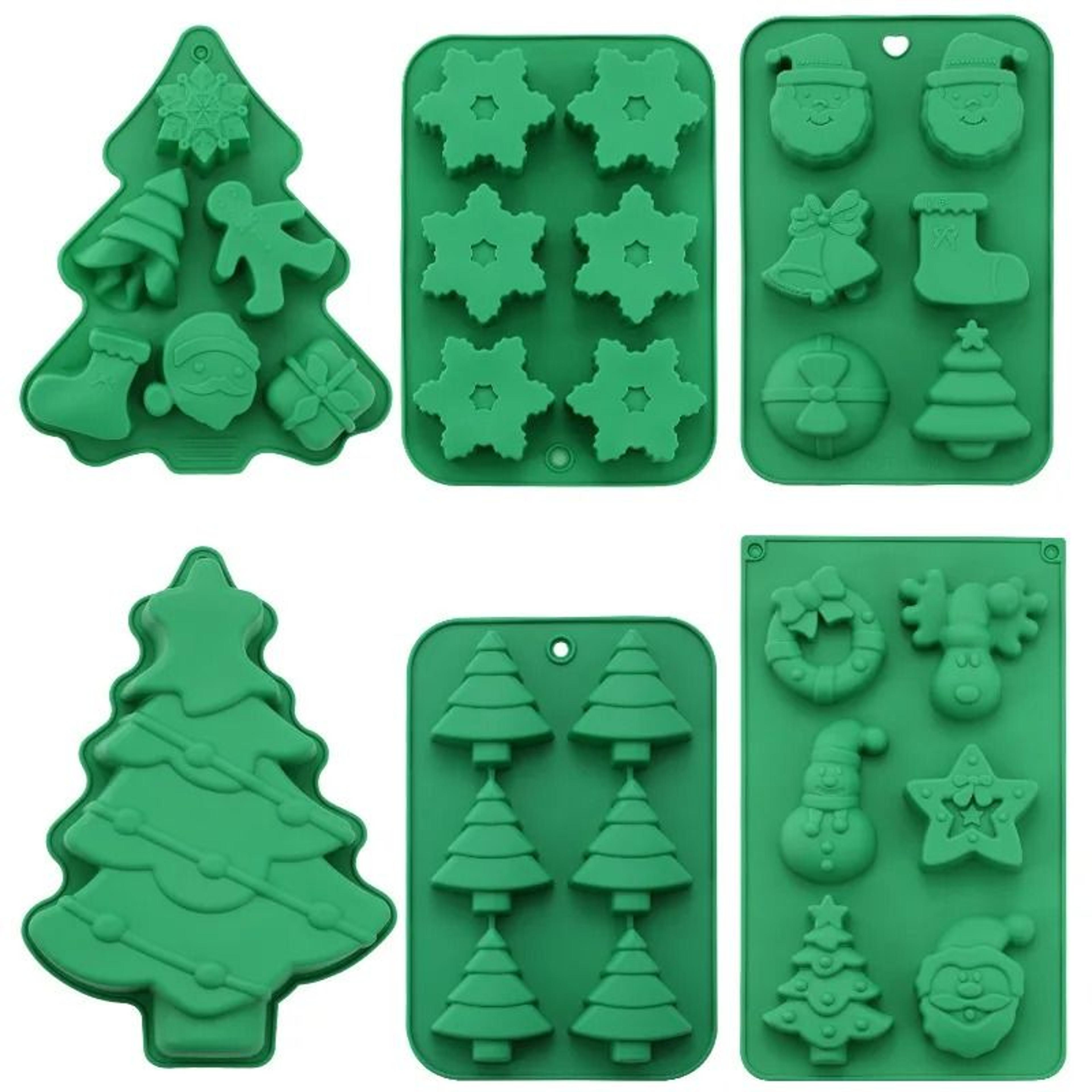 festive 6-cavity silicone christmas baking mold – diy chocolate & cake decoration tools