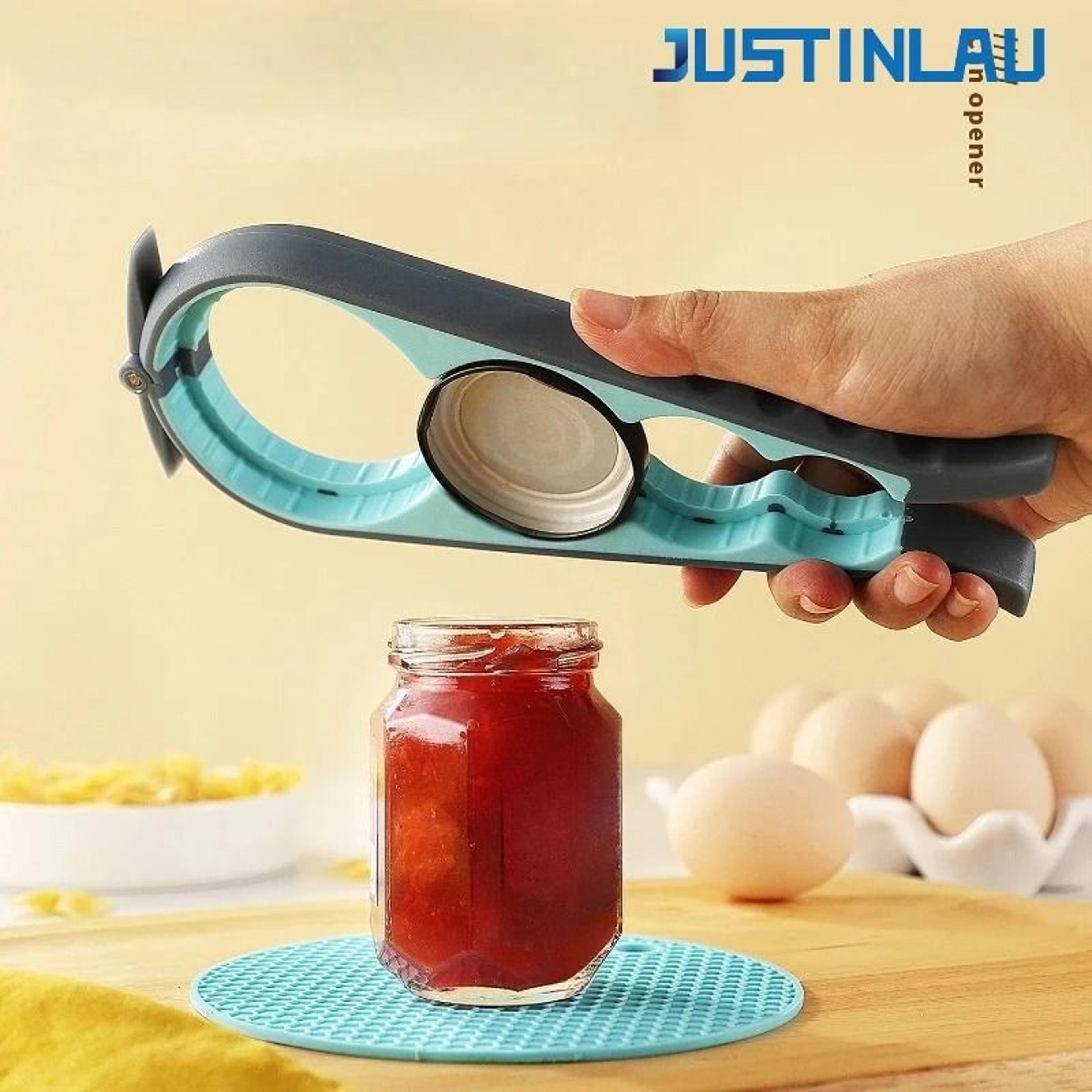 justinlau 4-in-1 multi-functional can & bottle opener – ergonomic anti-slip cap twister