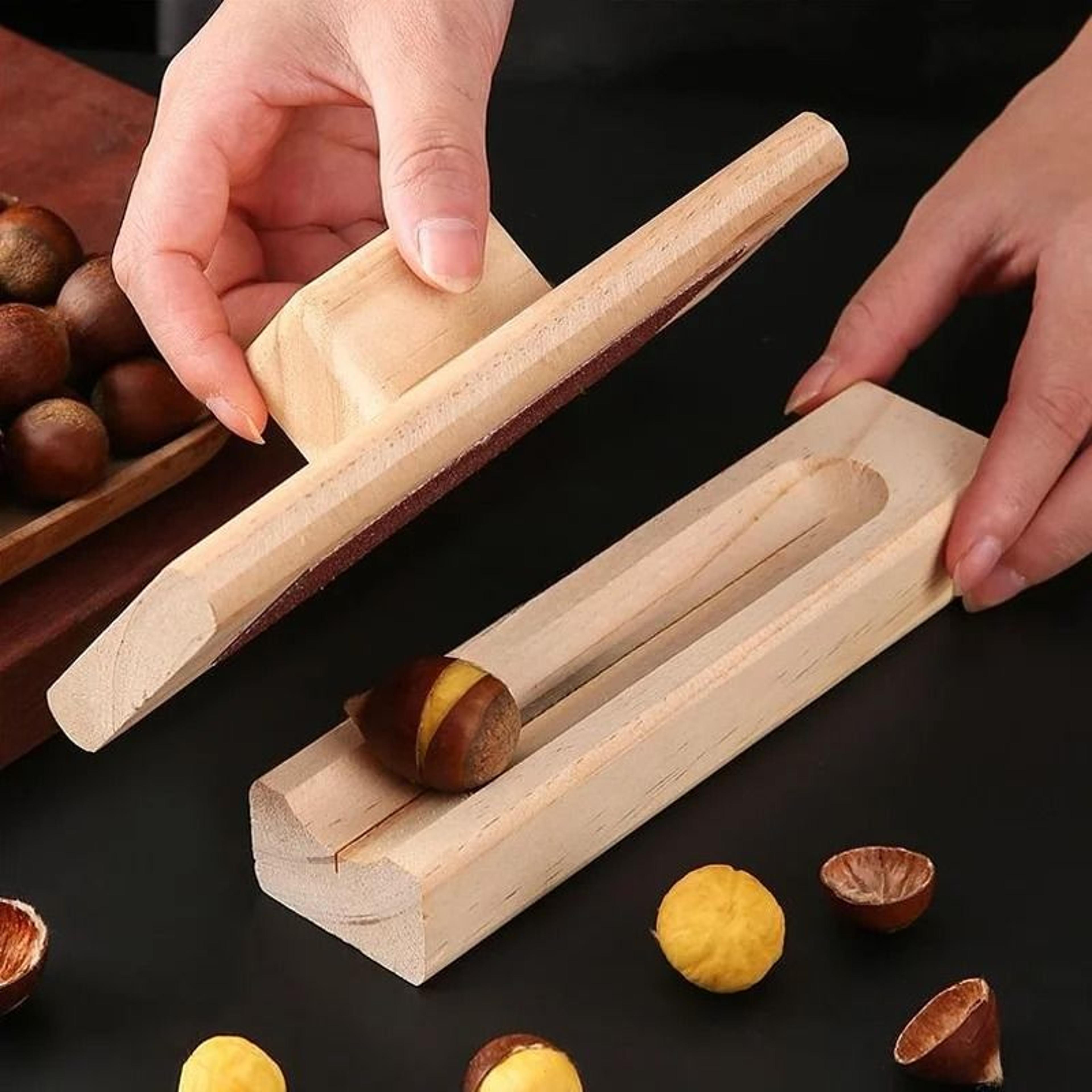 JUSTINLAU Wooden Chestnut  Nut Opener  Heavy Duty Manual Walnut Plier Tool 3