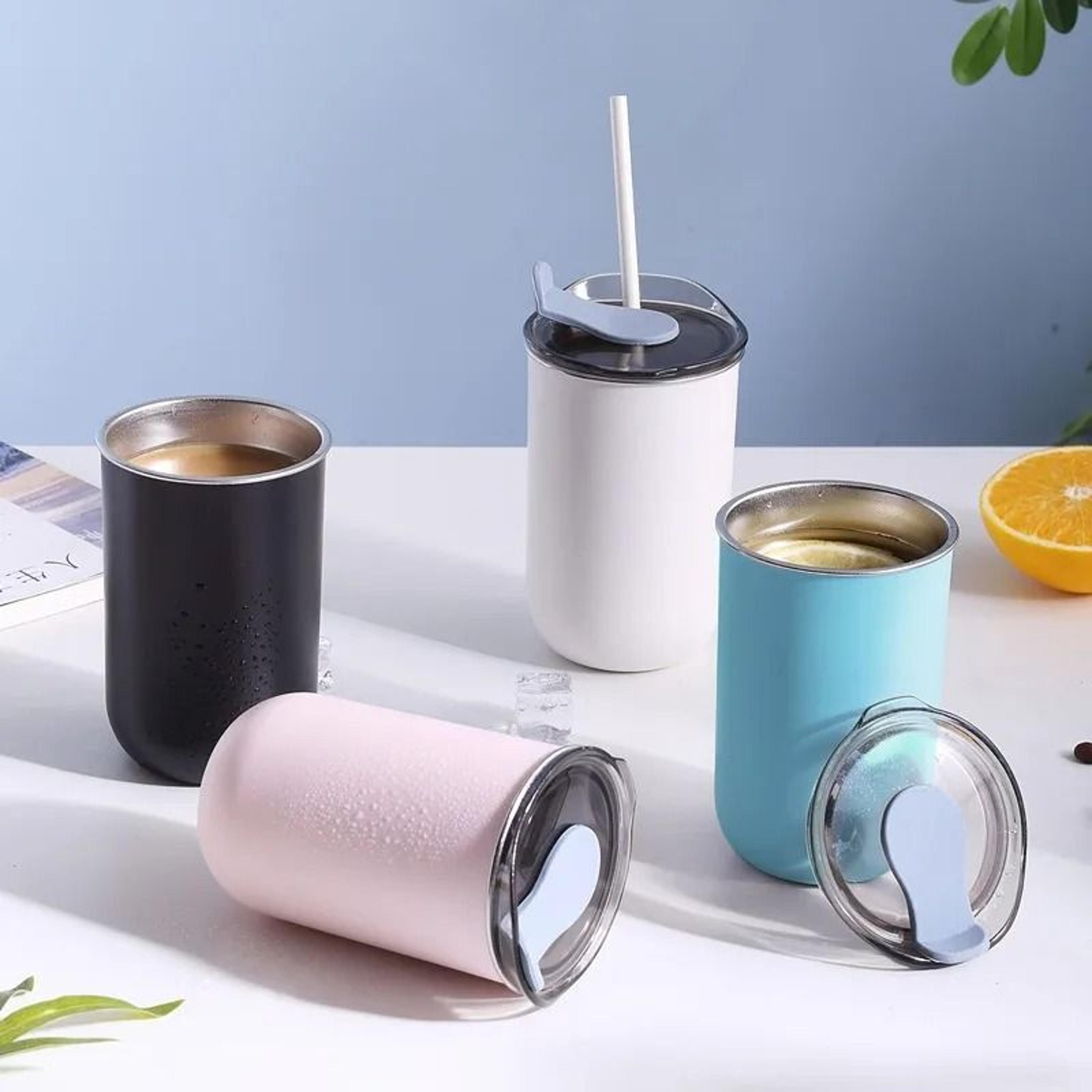 stainless steel insulated coffee mug – 300ml thermal travel cup with lid
