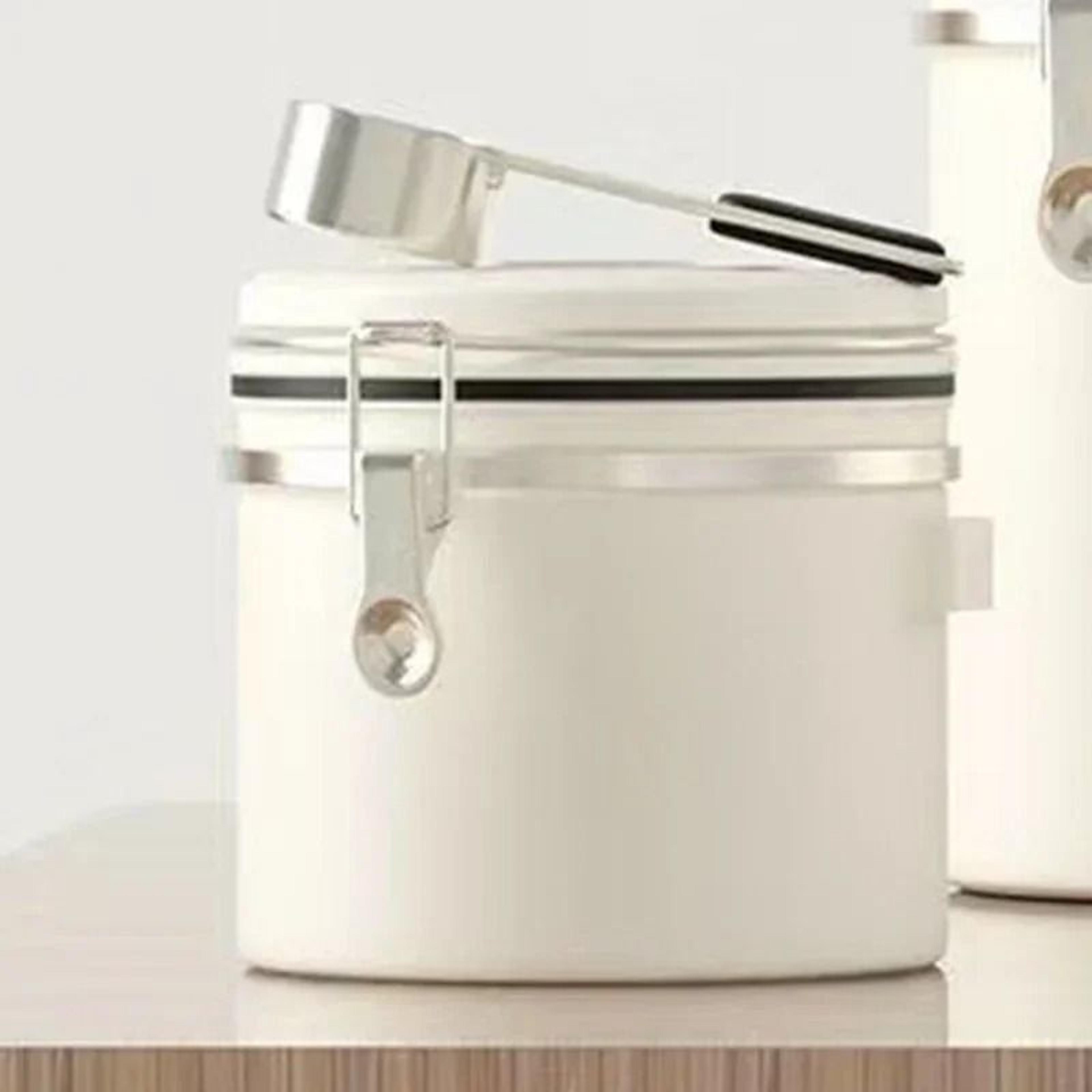Stainless Steel Coffee Beans Vacuum Storage Jar  Large Capacity Airtight Container With Spoon 9