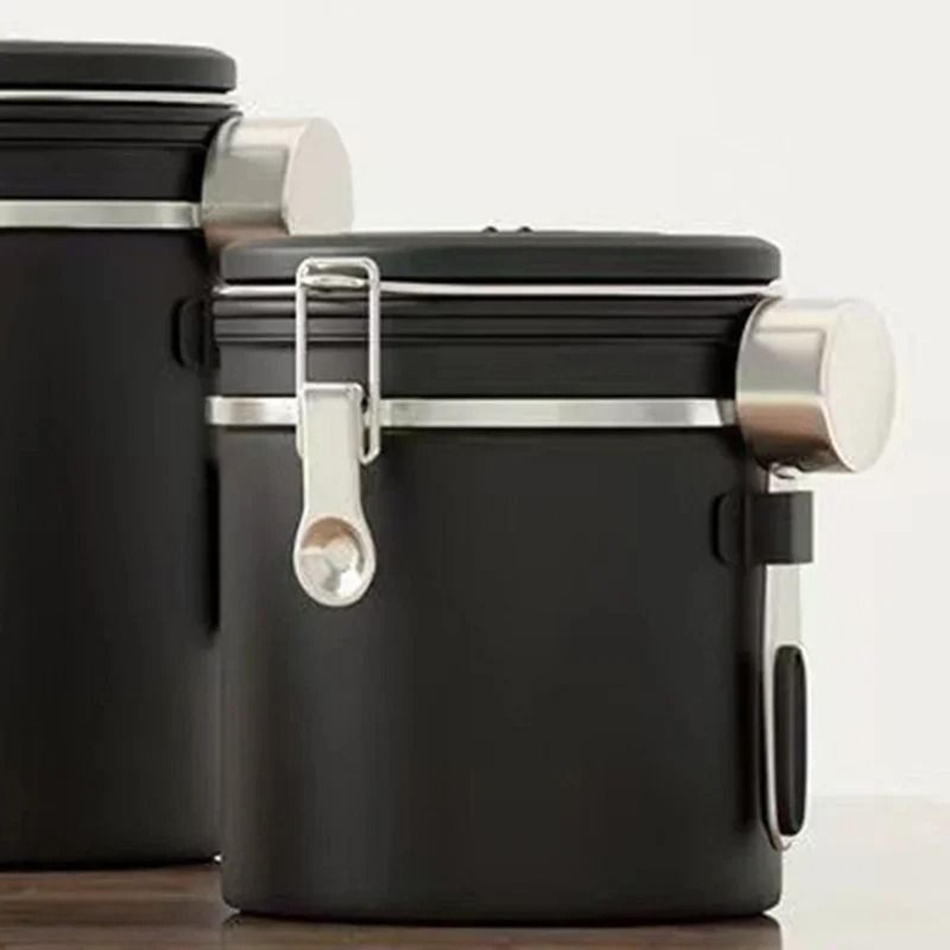 Stainless Steel Coffee Beans Vacuum Storage Jar  Large Capacity Airtight Container With Spoon 13