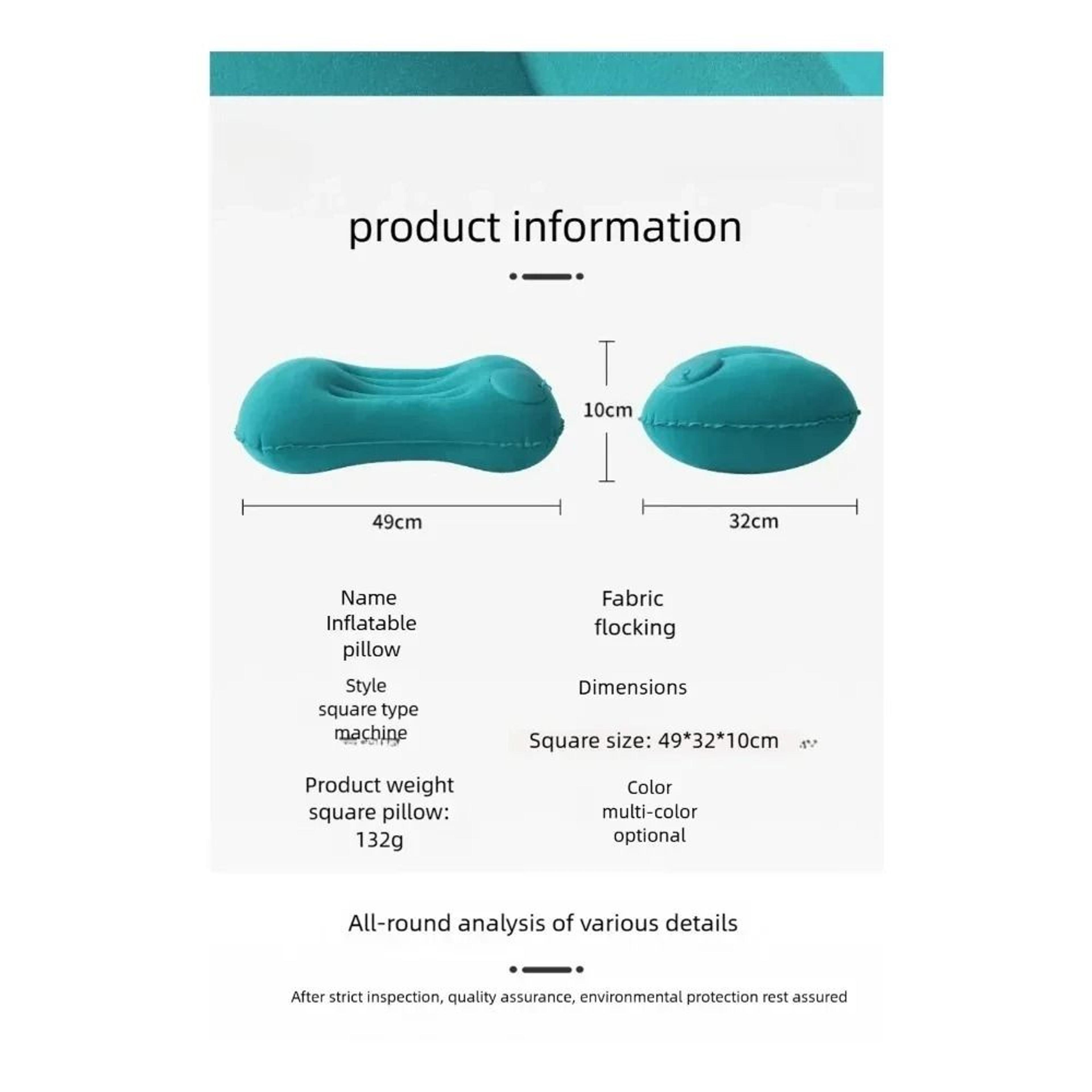 Ultralight Flocked Inflatable Travel Cushion  Ergonomic Neck  Lumbar Support For Camping  Travel 1