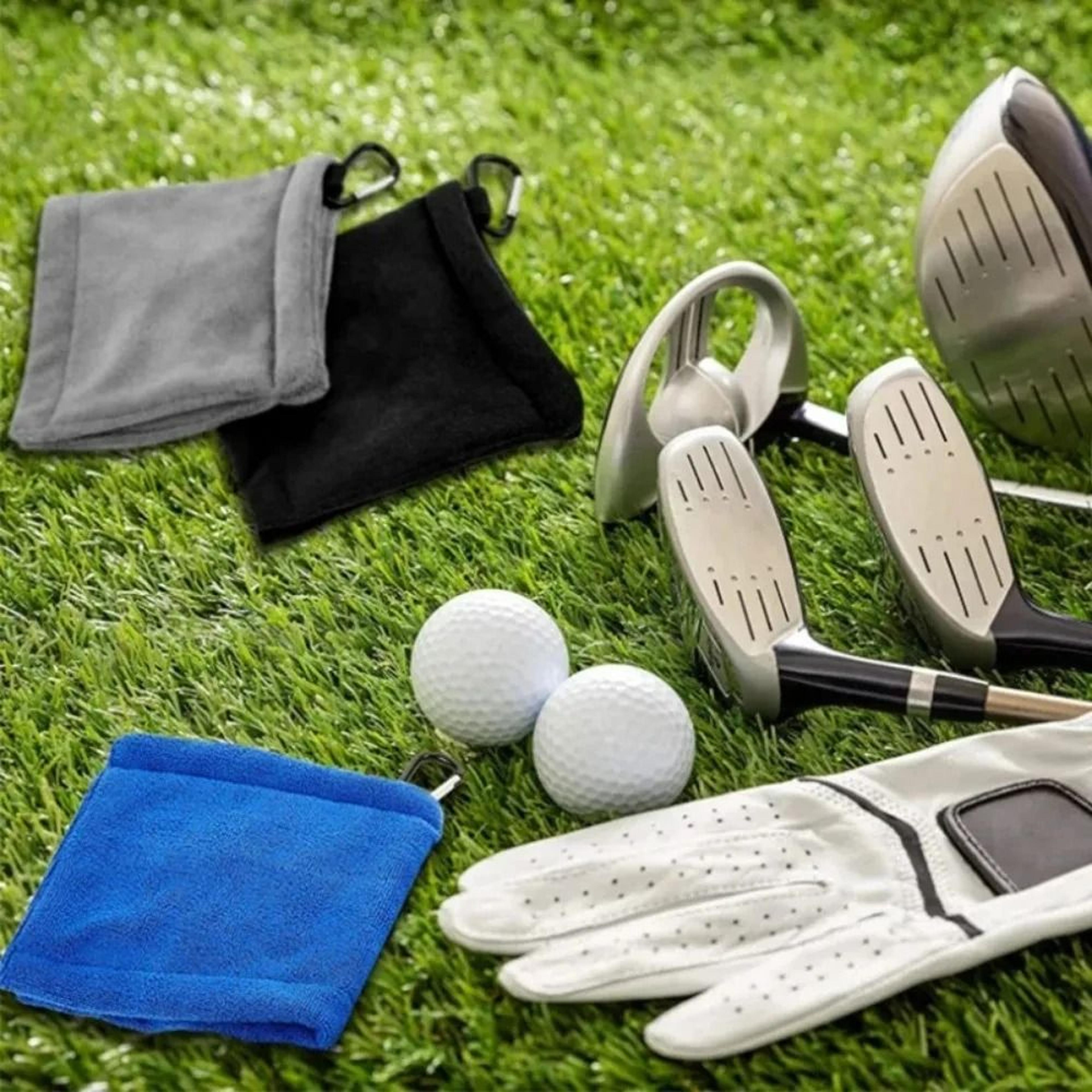 premium microfiber golf towel – high water absorption cleaning cloth with carabiner hook