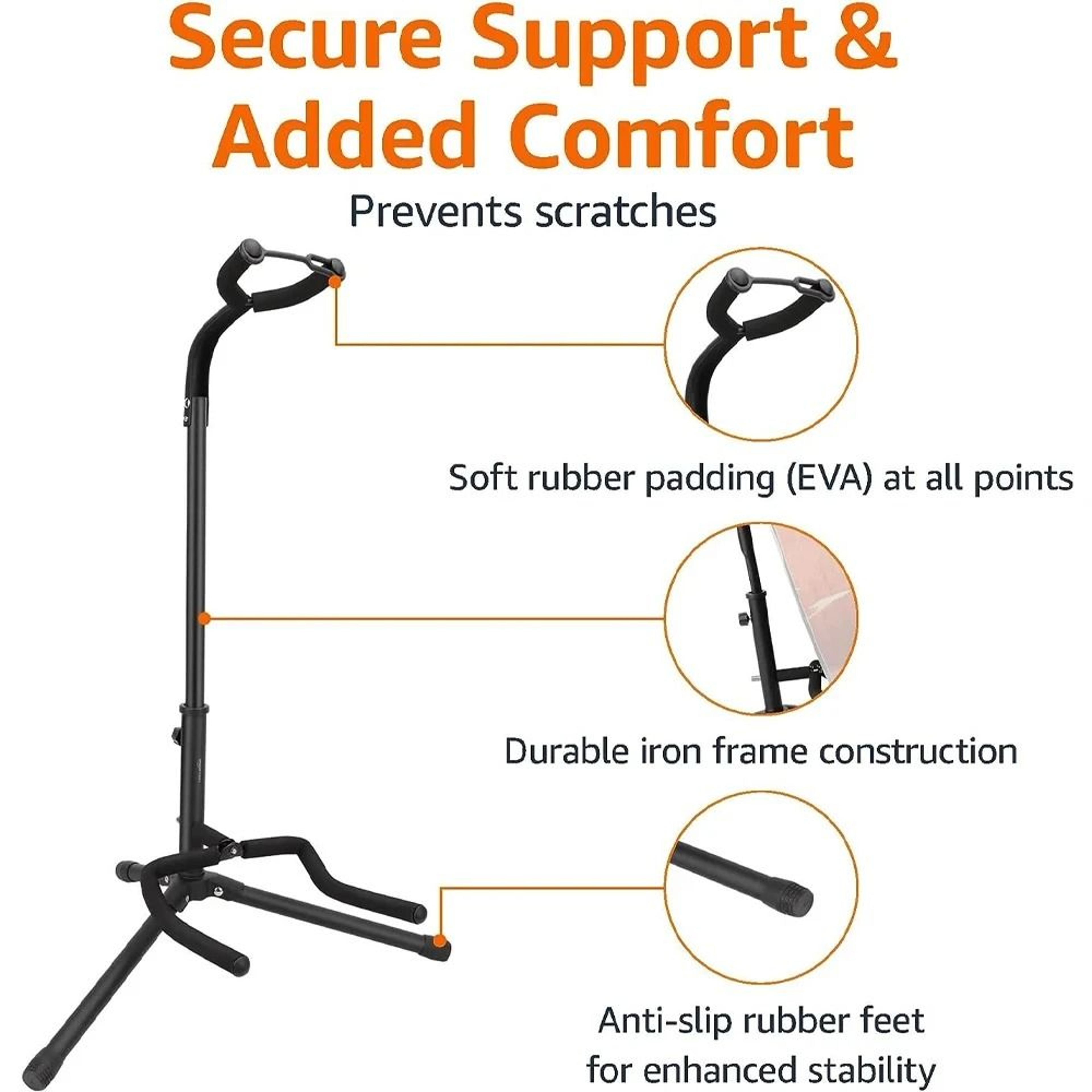 Portable Universal Guitar Stand  Collapsible Tripod With Safety Lock For Travel 3