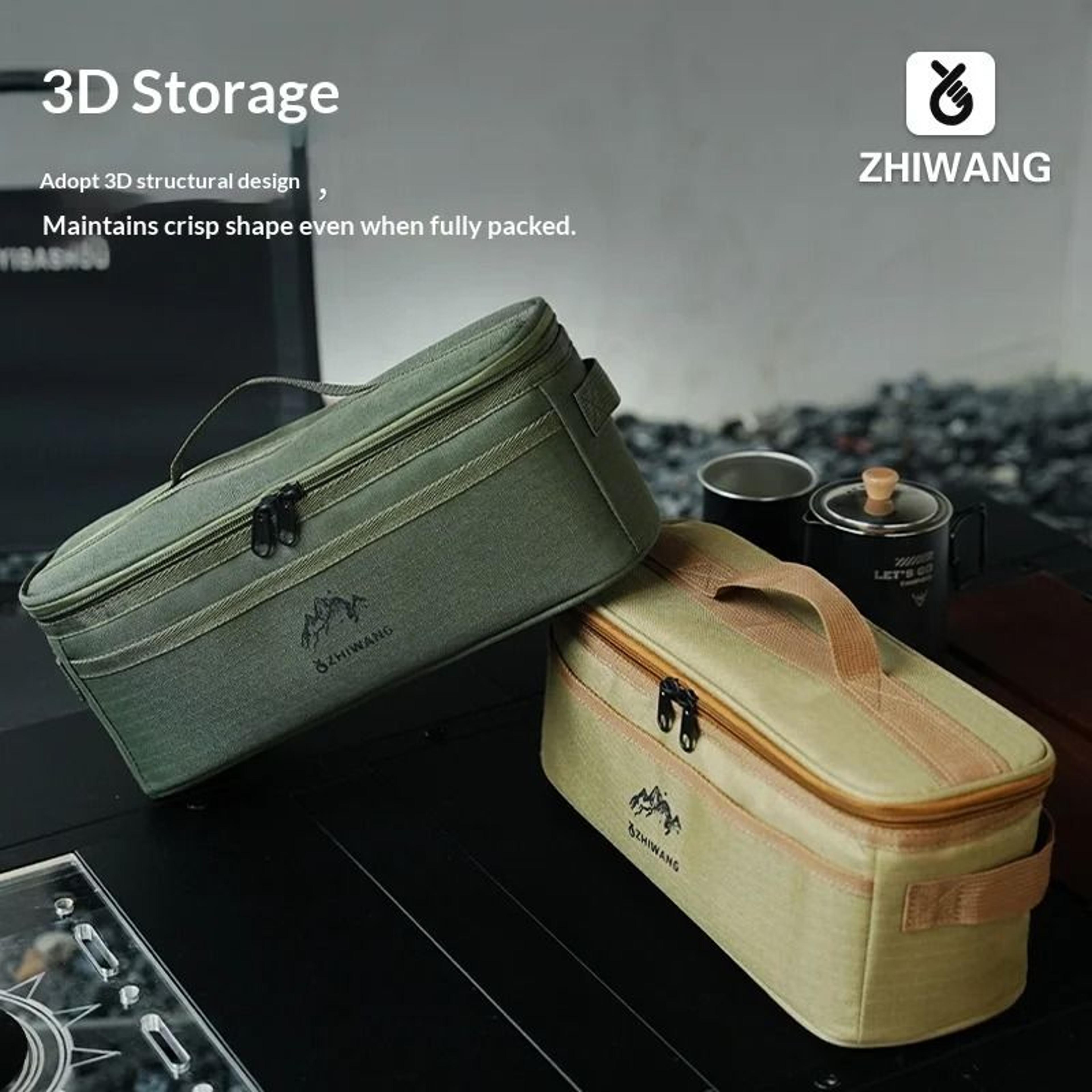 outdoor multi-functional tableware storage bag – portable oxford cloth organizer for camping & picnics