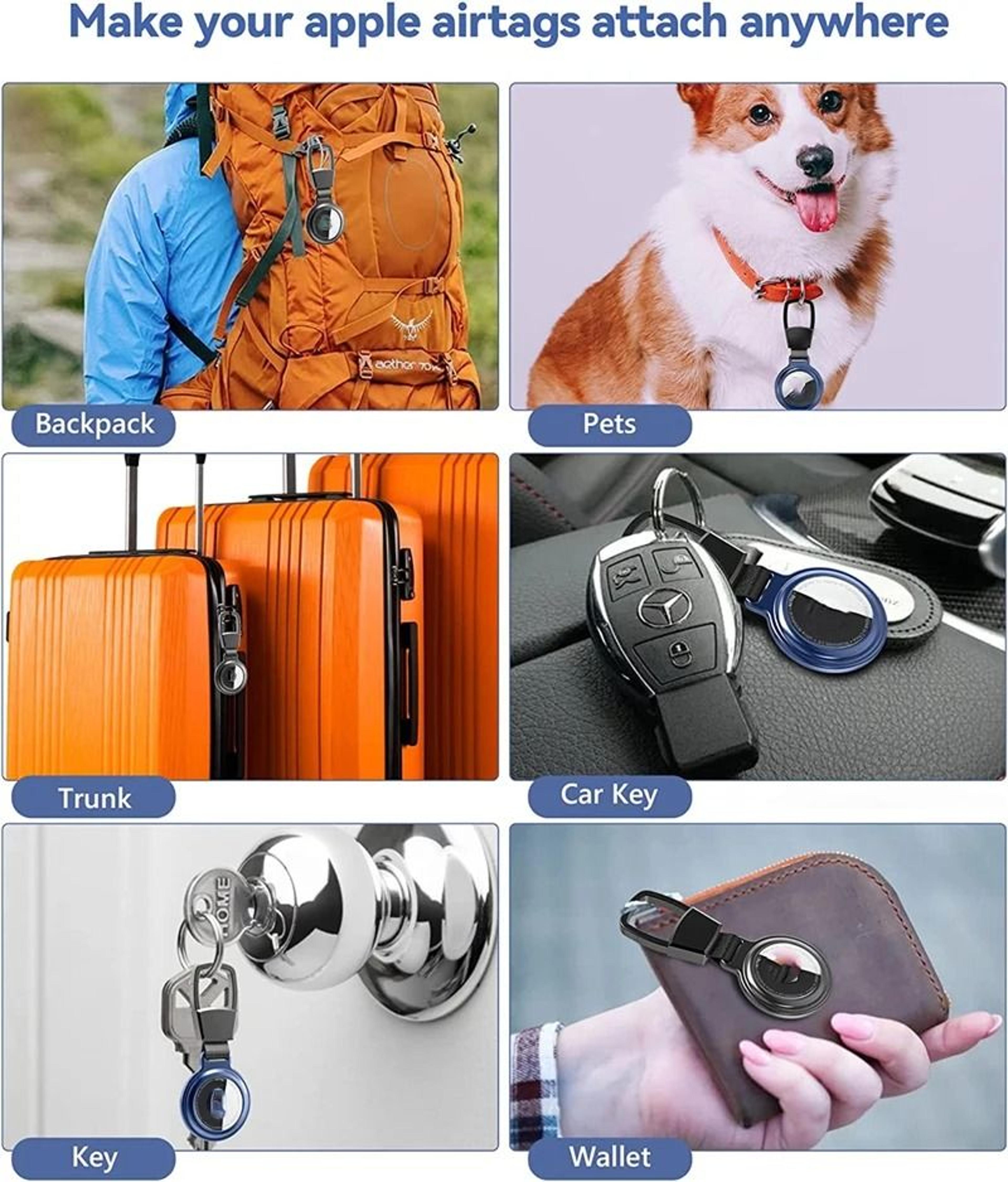 Magnetic Metal Protective Case For Apple AirTag  HeavyDuty Keychain Bumper  Locator Sleeve 5