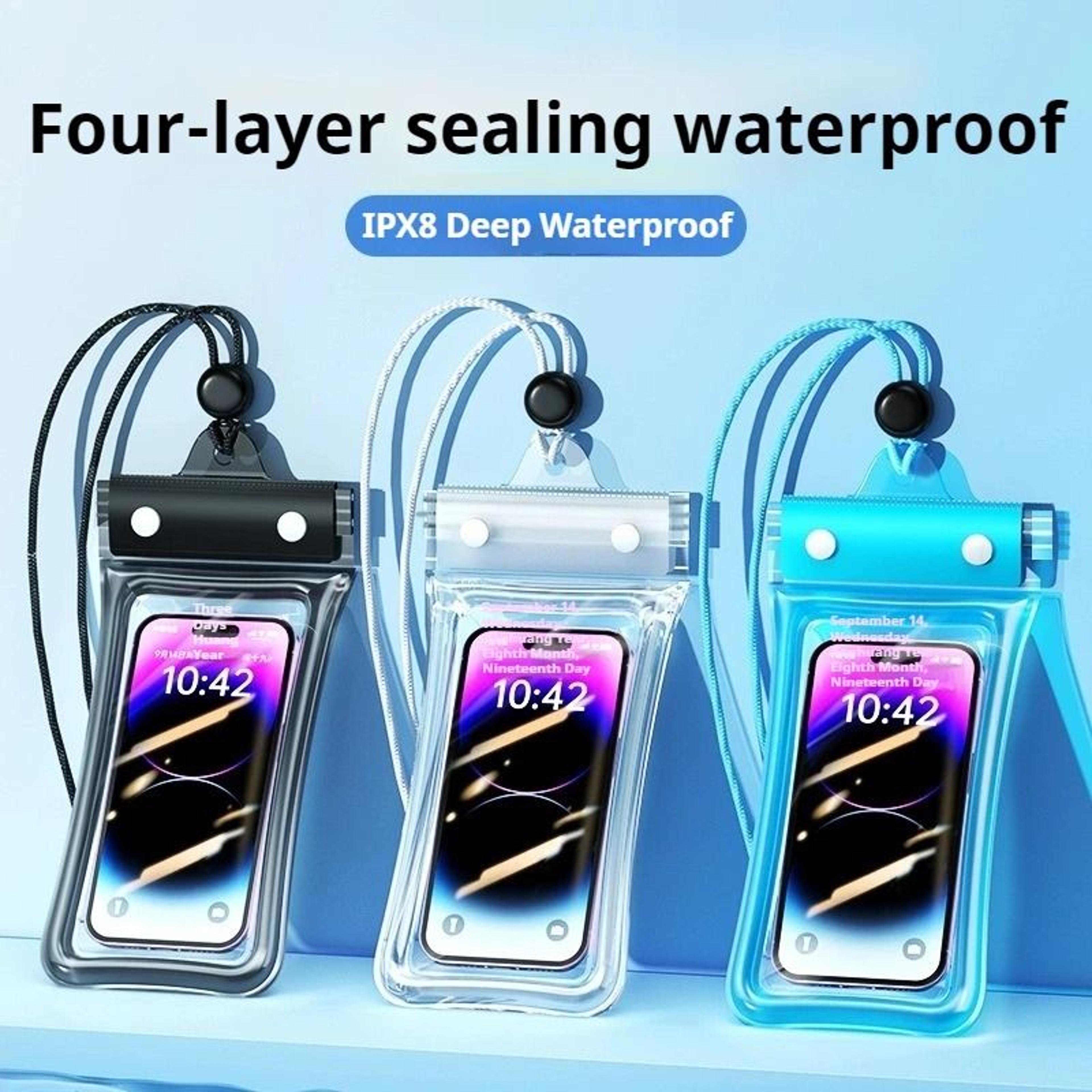 outdoor universal mobile phone waterproof pouch drift bag with lanyard – touchscreen compatible and sealed clear design