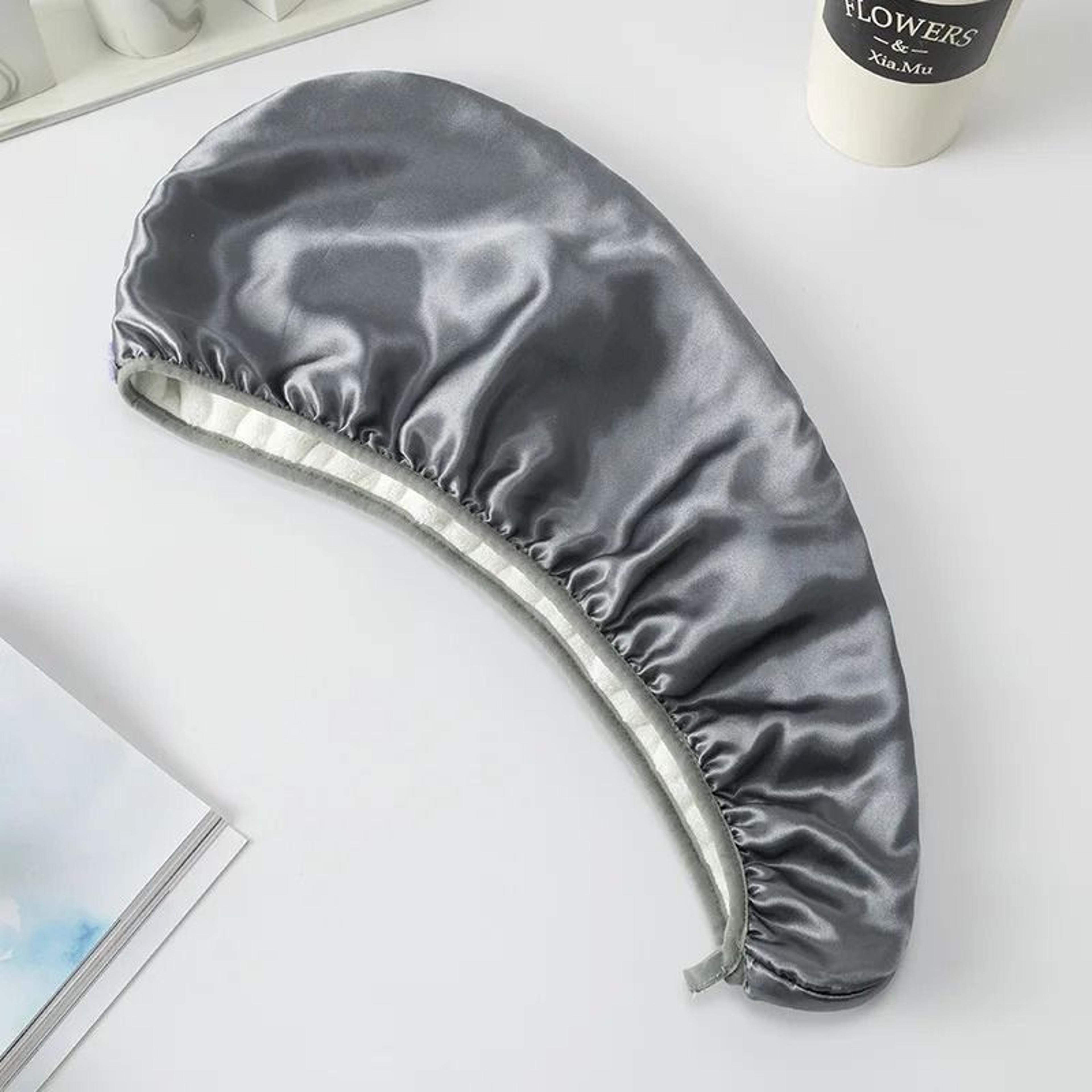 Luxury Thickened Satin Hair Drying Cap Towel Wrap Double Layer Coral Fleece Cap With Button For Fas 6