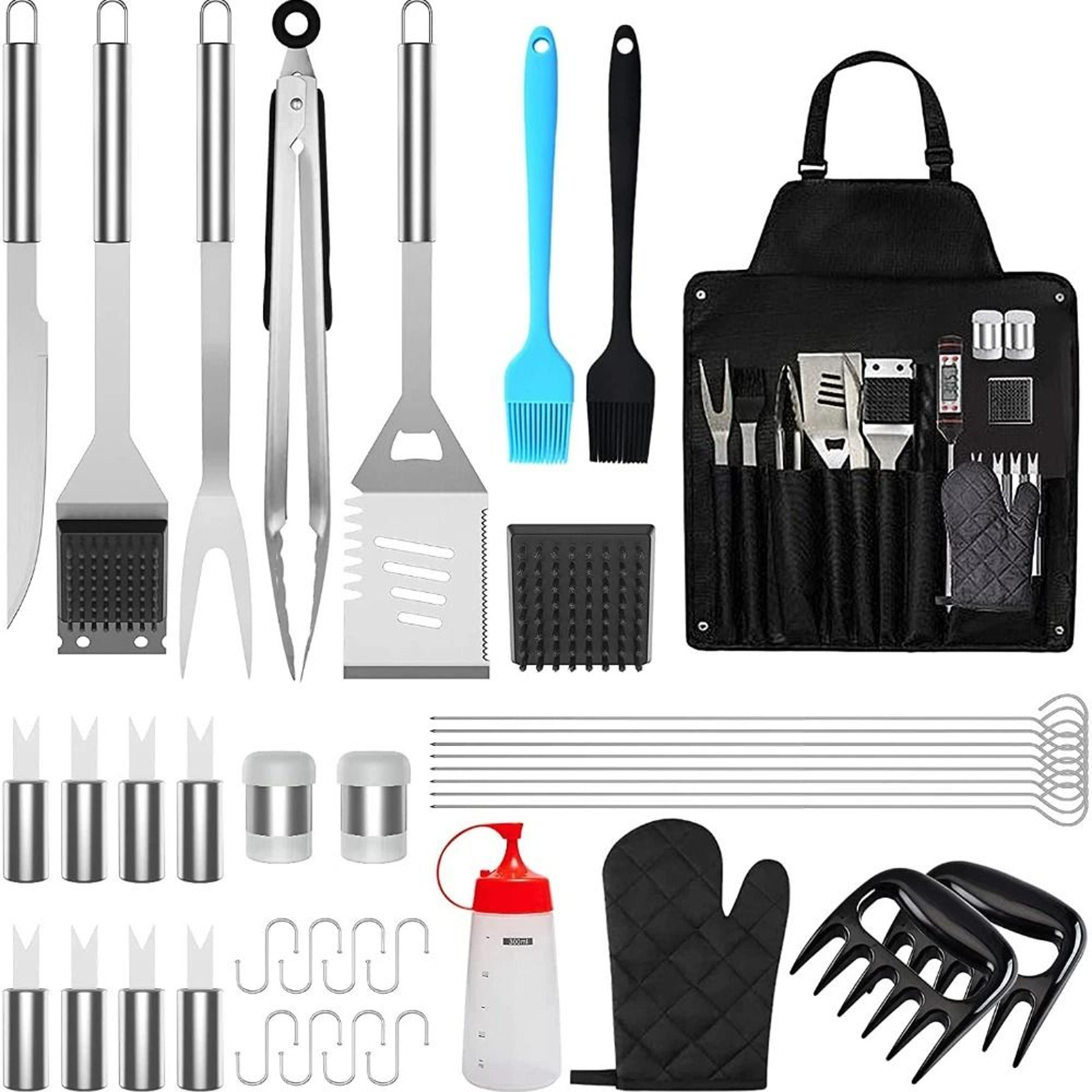 25-piece and 39-piece stainless steel outdoor kitchen grill bbq tool set with oxford cloth storage case