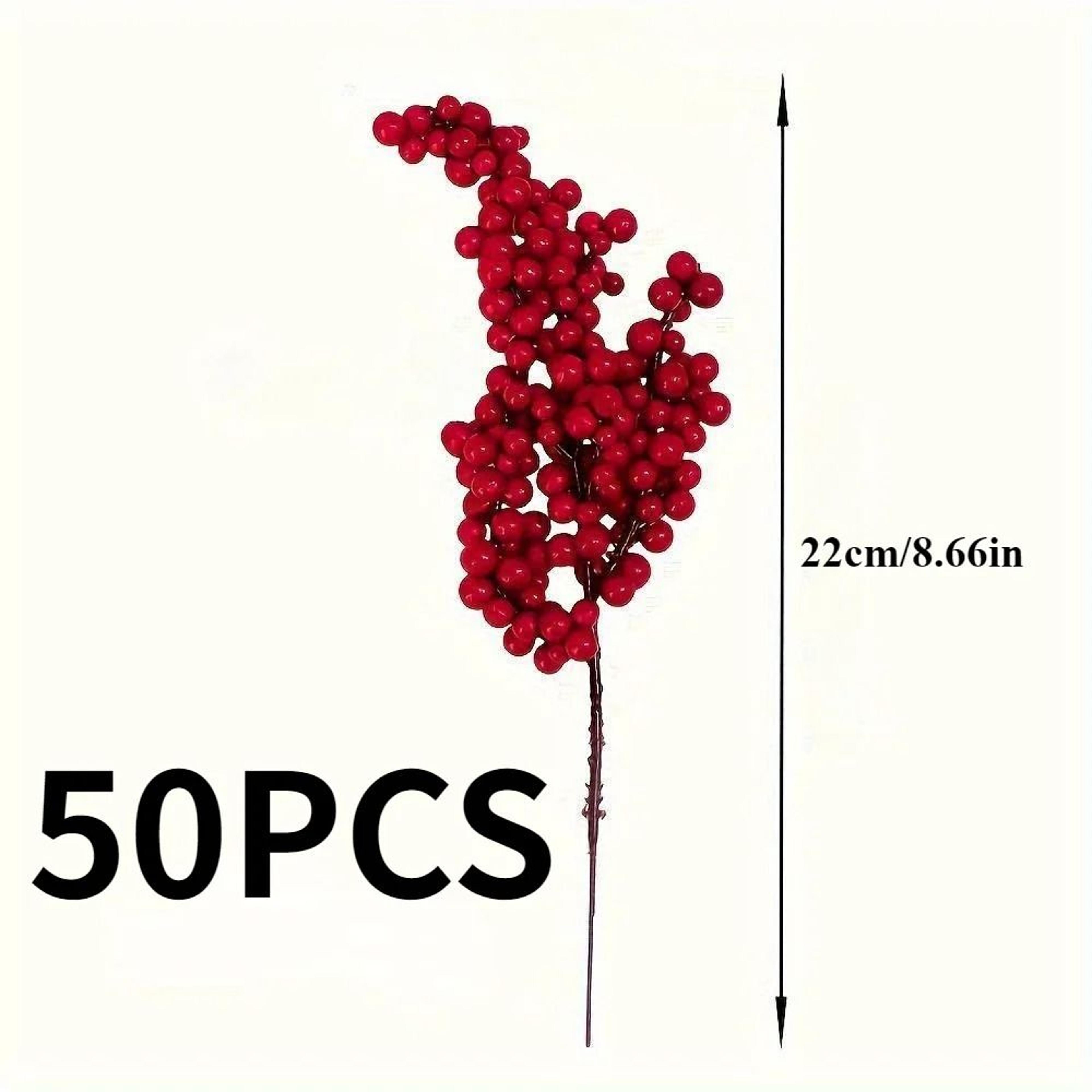 50pcs Artificial Red Berry Branches For DIY Crafts And Holiday Decor 5