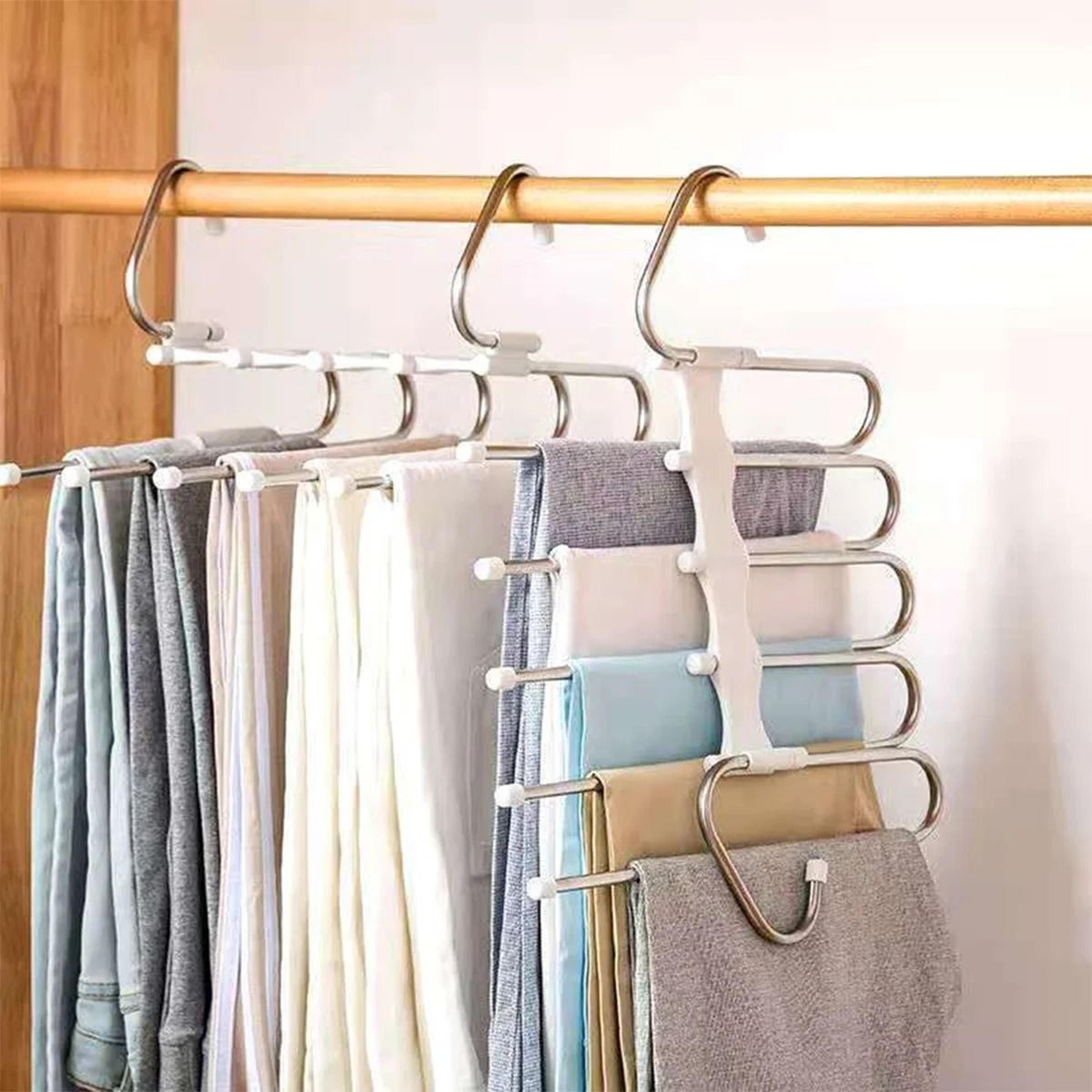 stainless steel retractable trouser rack & multi-functional folding hanger