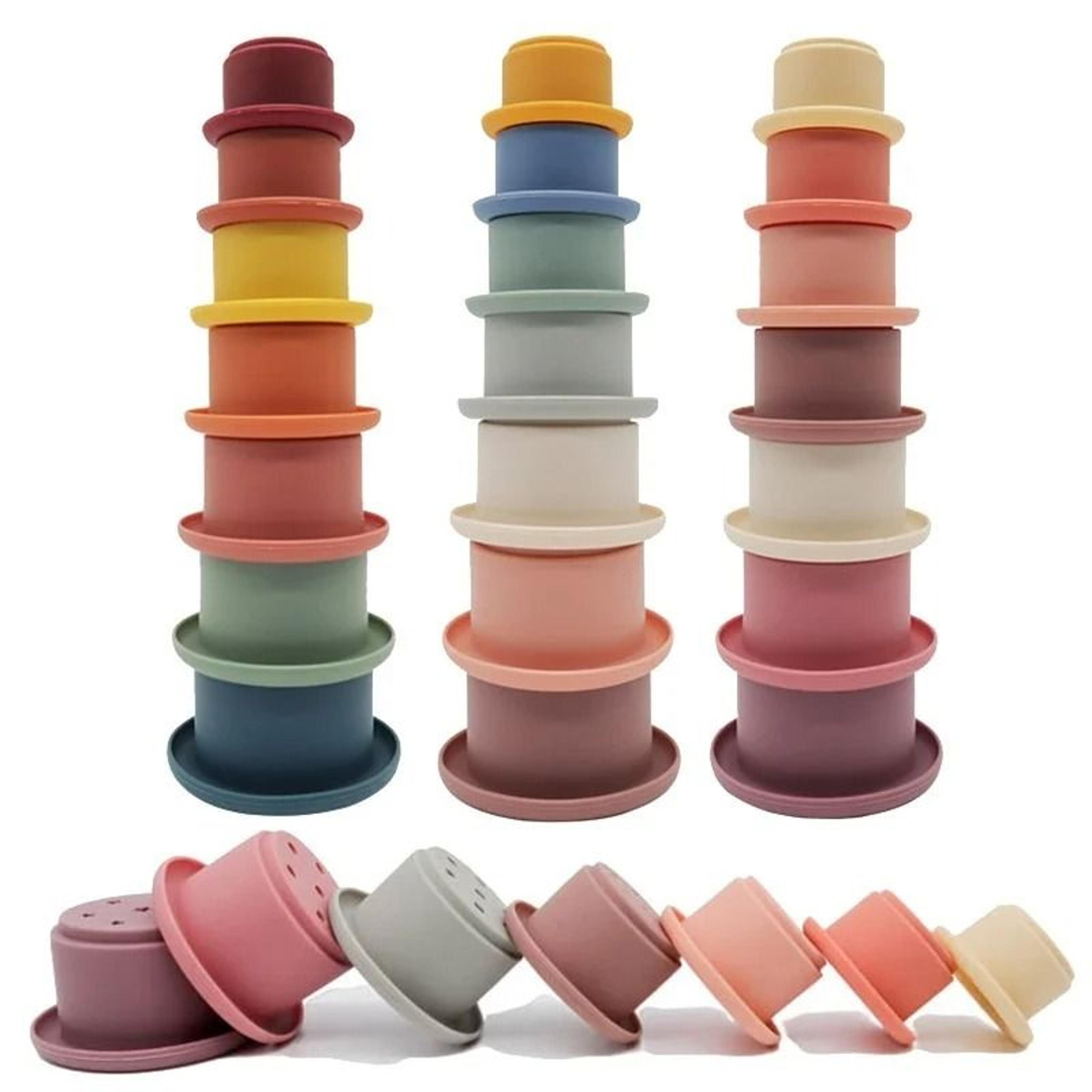 baby silicone hourglass stacking & montessori educational toy