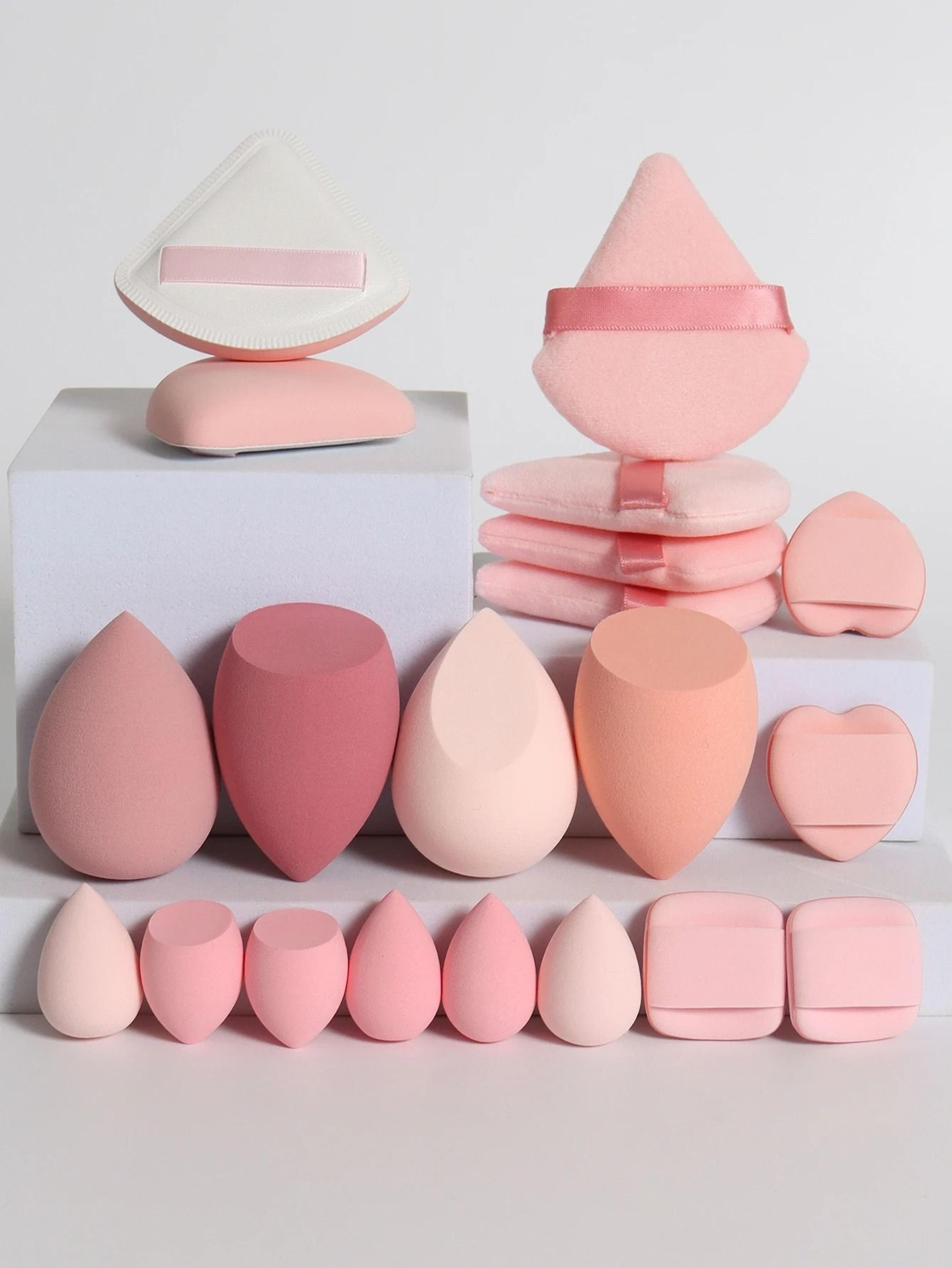 20Piece Pink Makeup Sponge  Puff Set  Professional Blending  Setting Kit 6