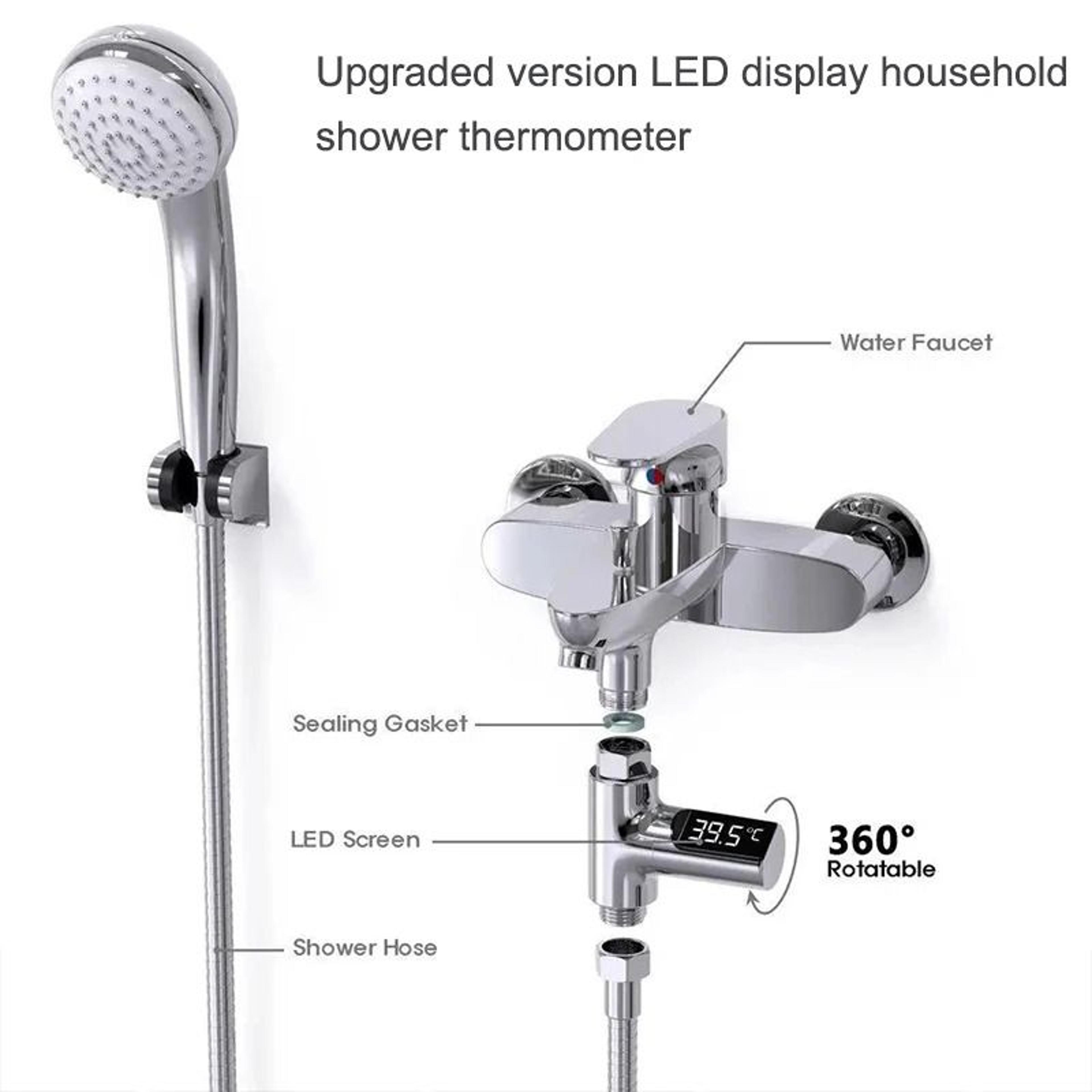 LED Display Household Water Shower Thermometer  RealTime Temperature Monitoring 1