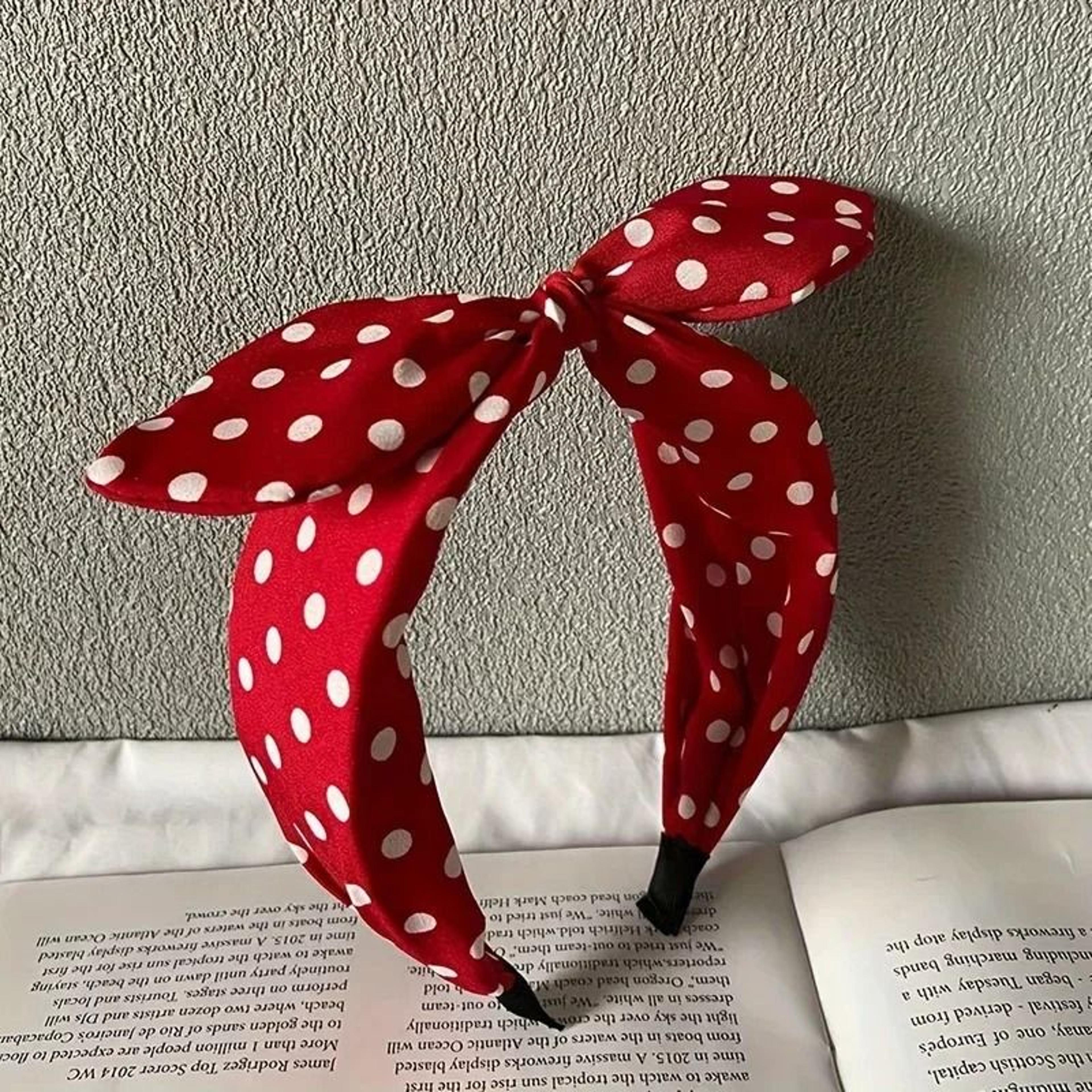 rabbit ear polka dot headband