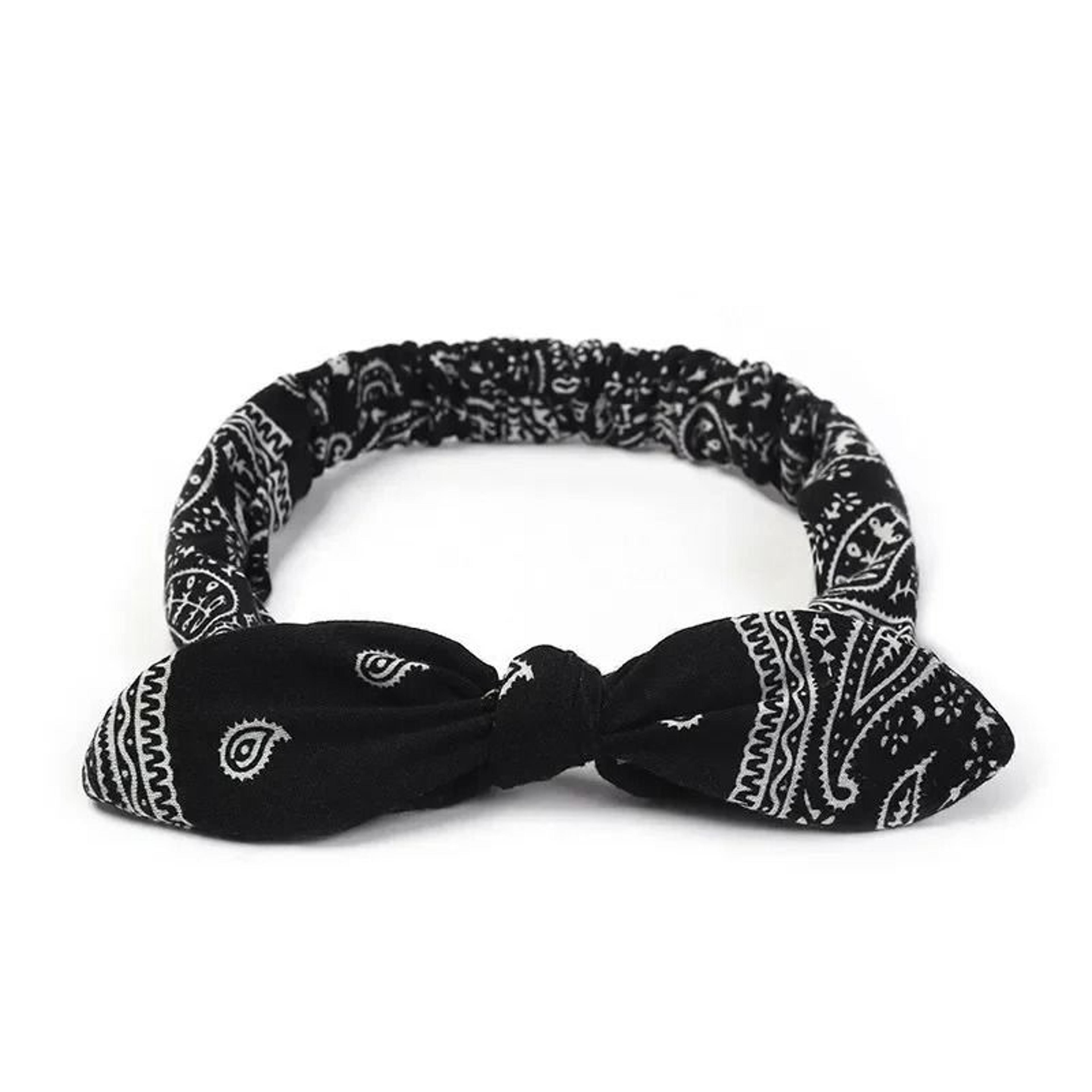 Printed Rabbit Ears Elastic Crossband Headband 6