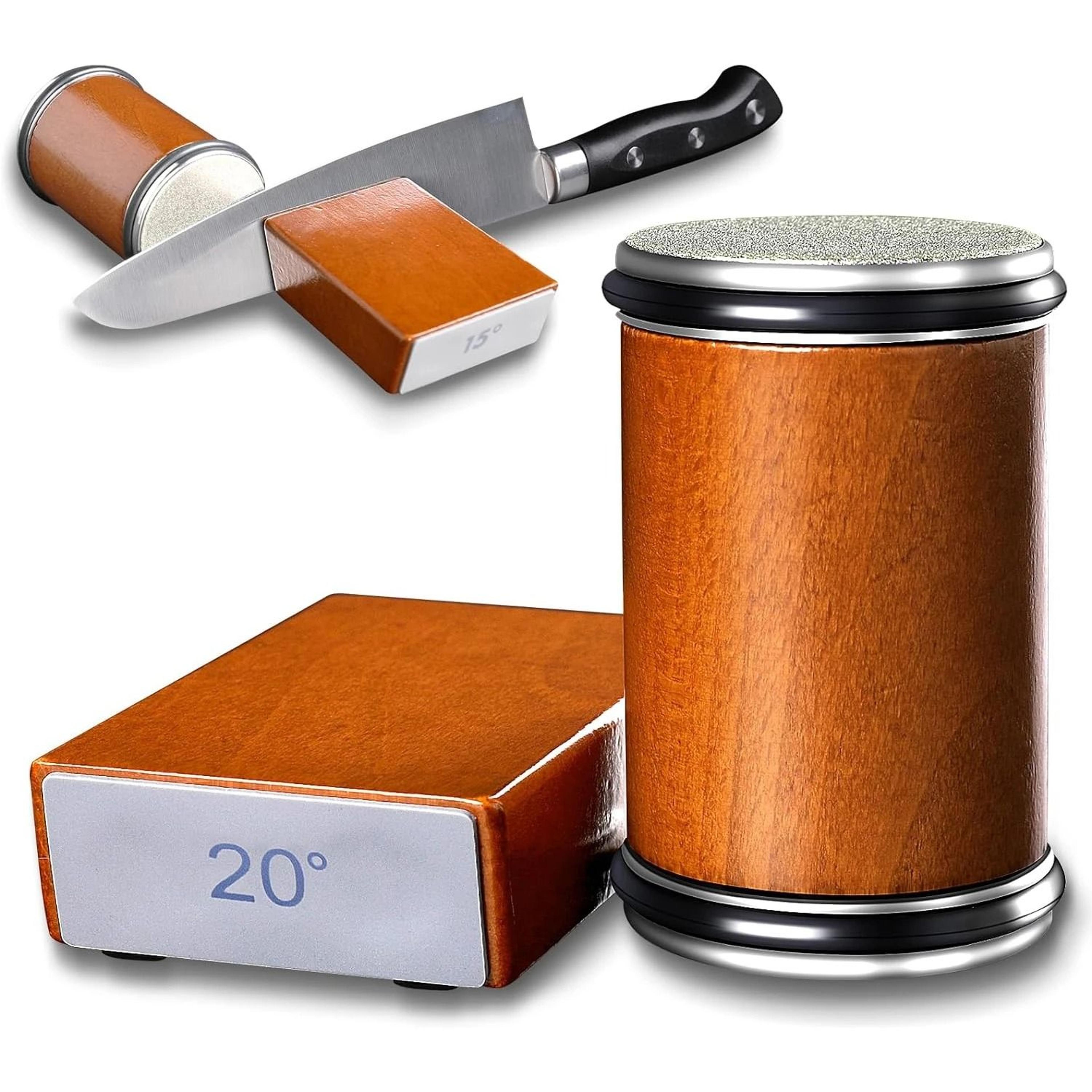 rolling knife sharpener kit with magnetic angle base