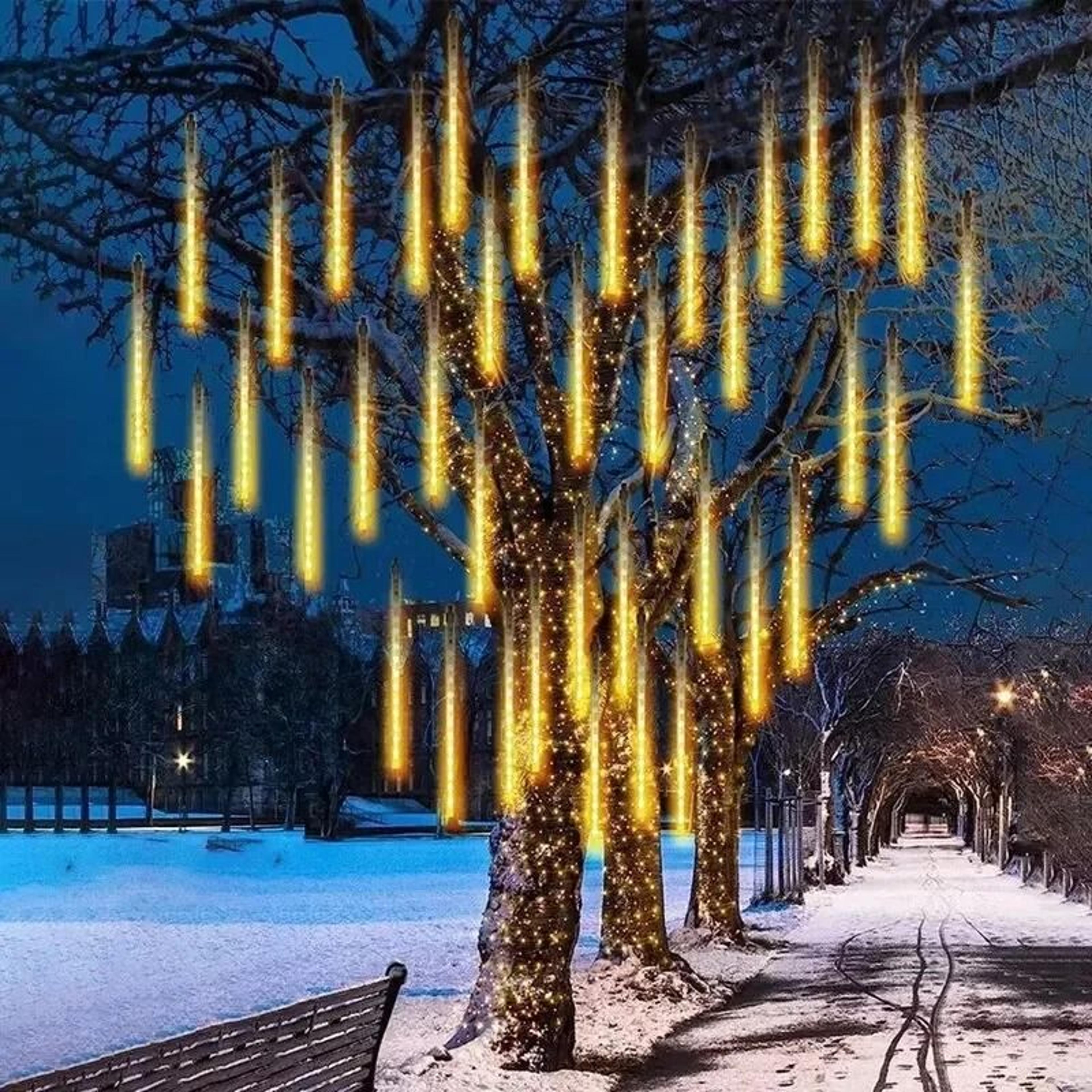 led meteor shower outdoor waterproof lights