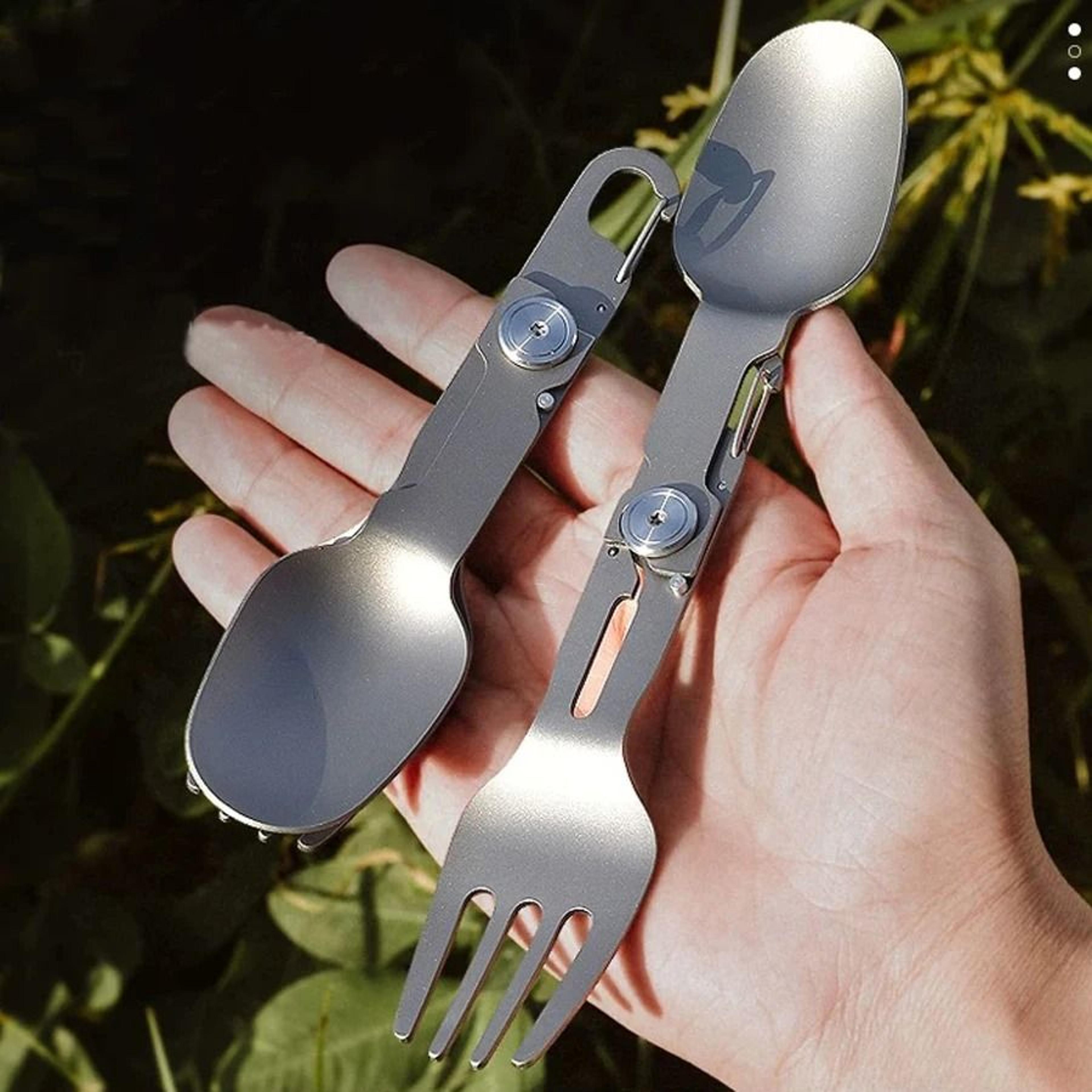 HighPerformance Pure Titanium Folding Tableware Combo 3