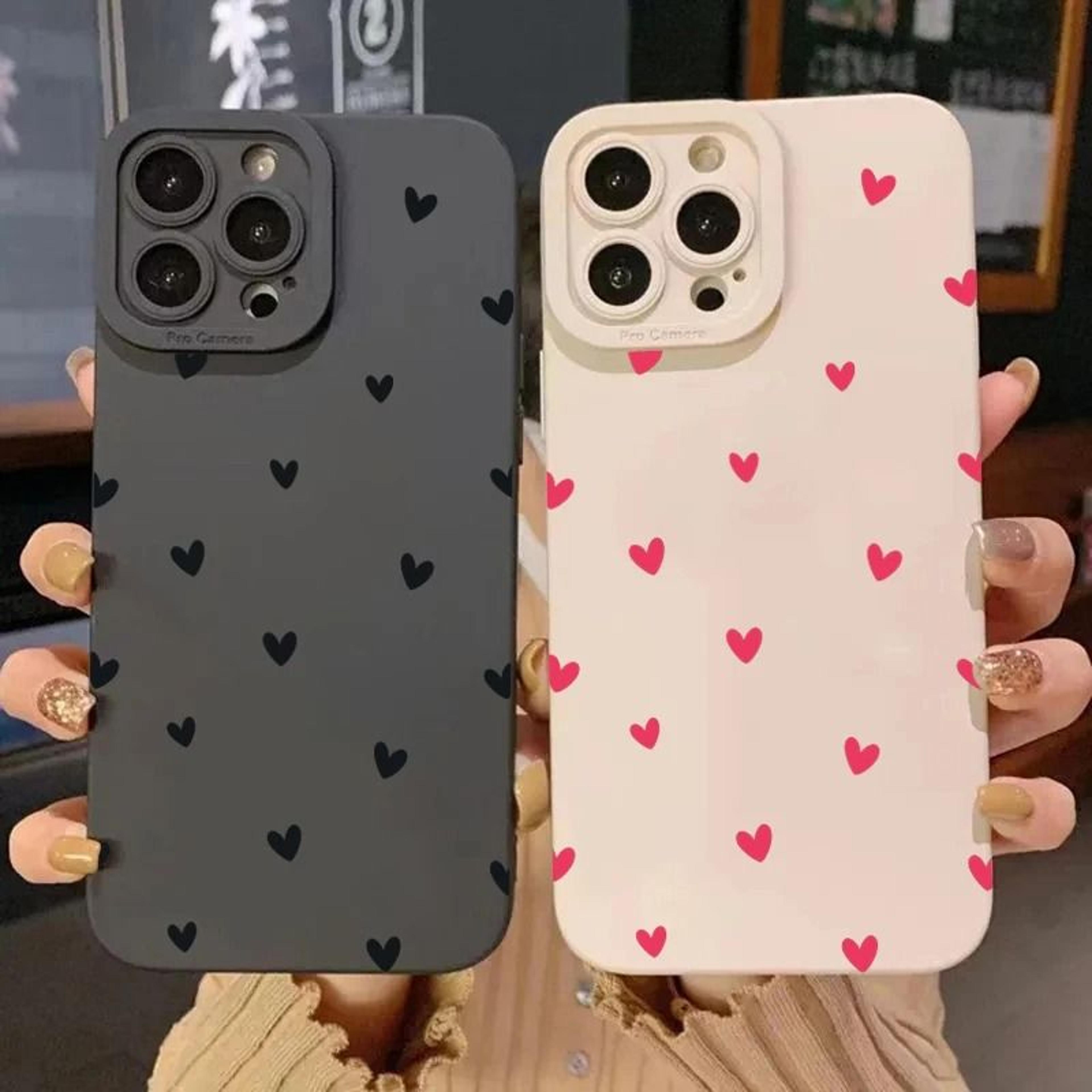 black love heart shockproof silicone phone case