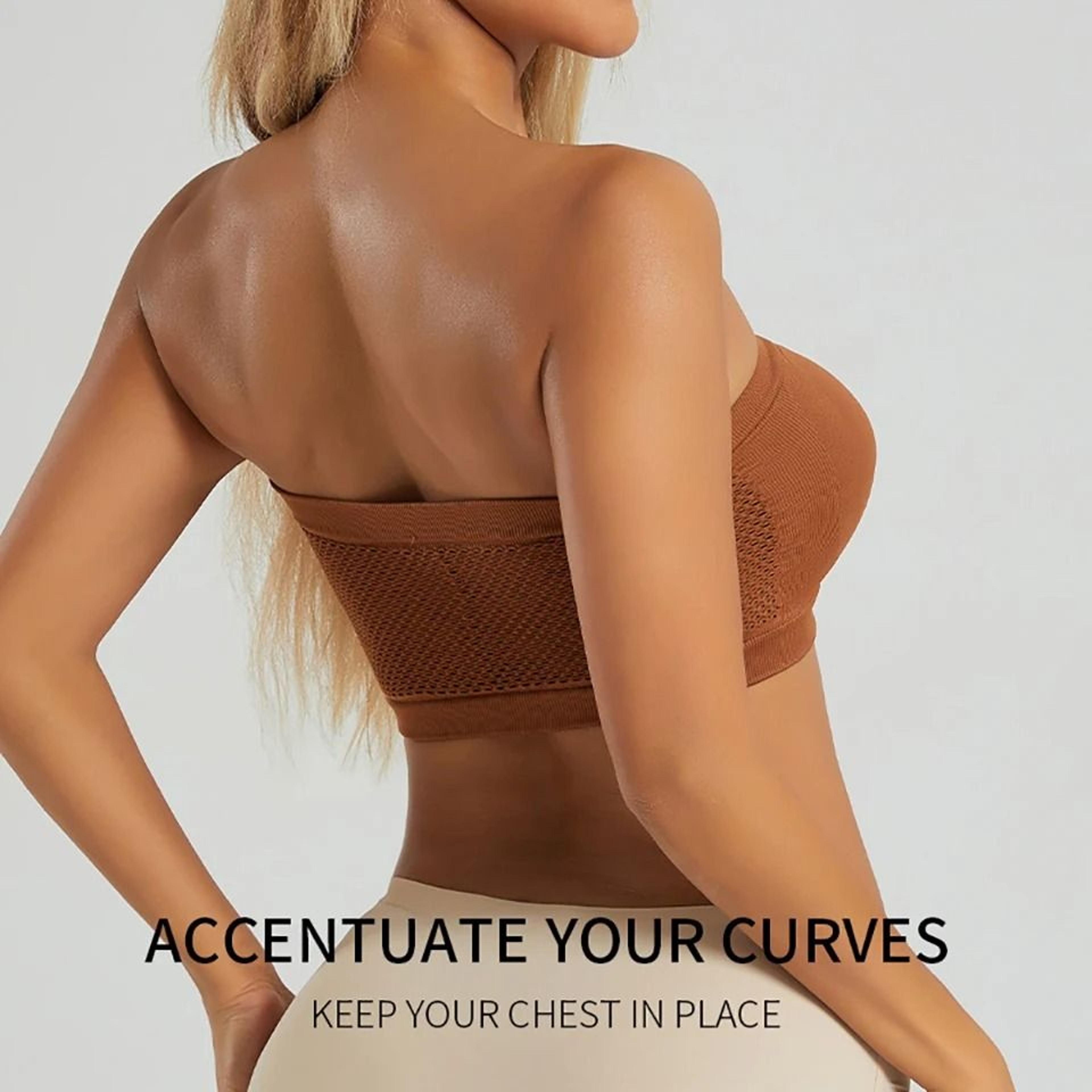 Womens Plus Size Strapless Front Closure Bandeau Bra 1