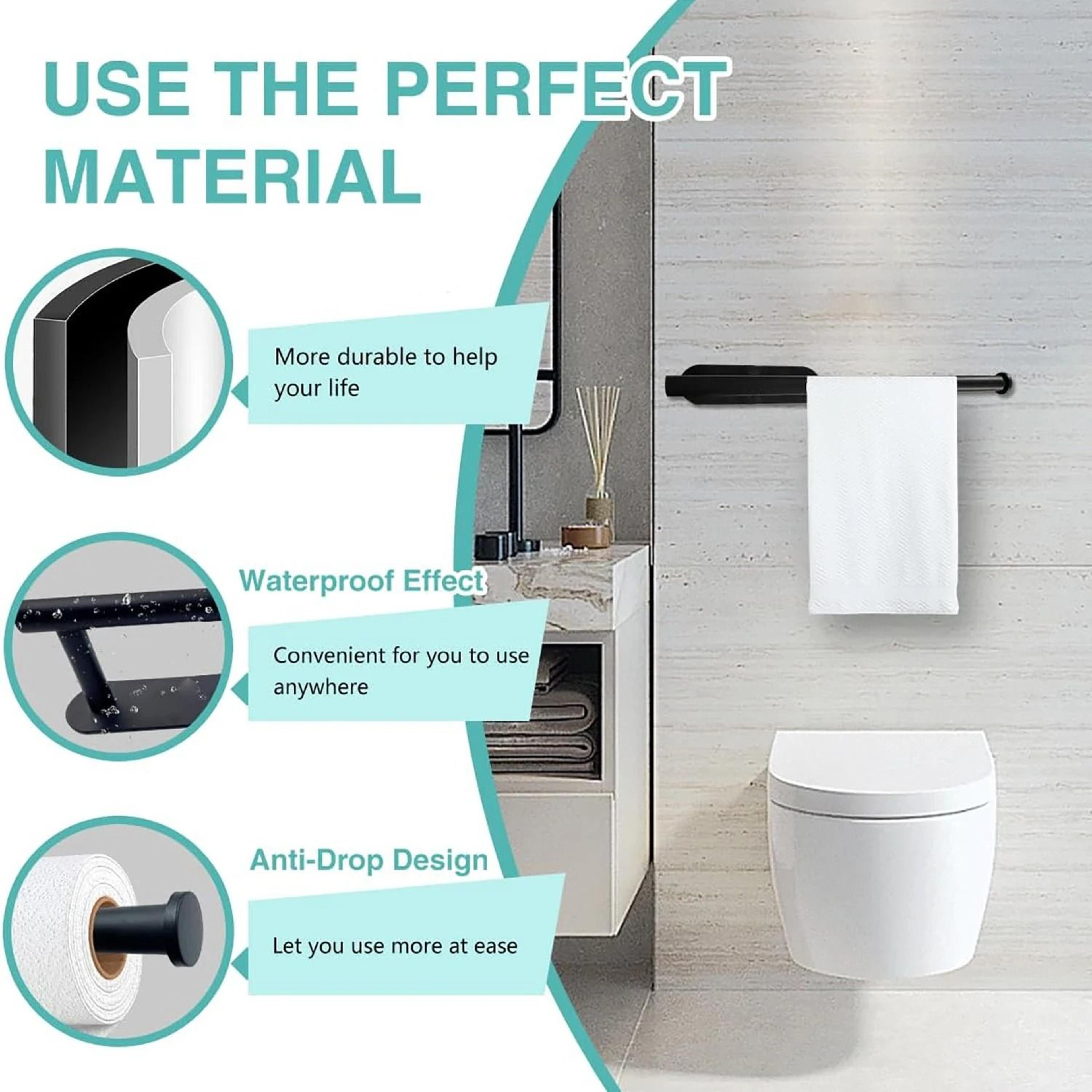 Kitchen Paper Towel Holder Adhesive Toilet Roll Tissue Dispenser Cabinet Storage 4