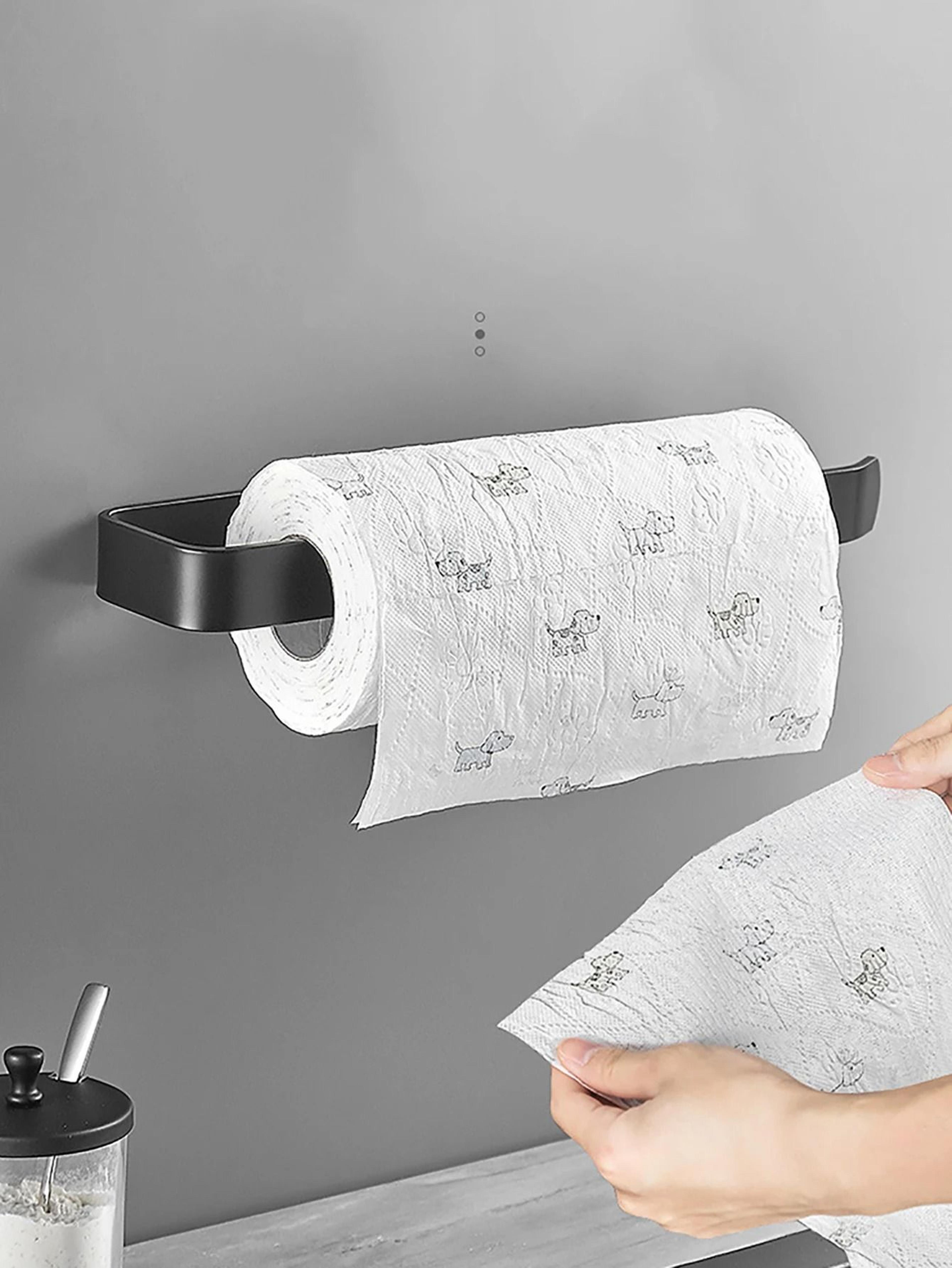 Kitchen Paper Towel Holder Adhesive Toilet Roll Tissue Dispenser Cabinet Storage 8