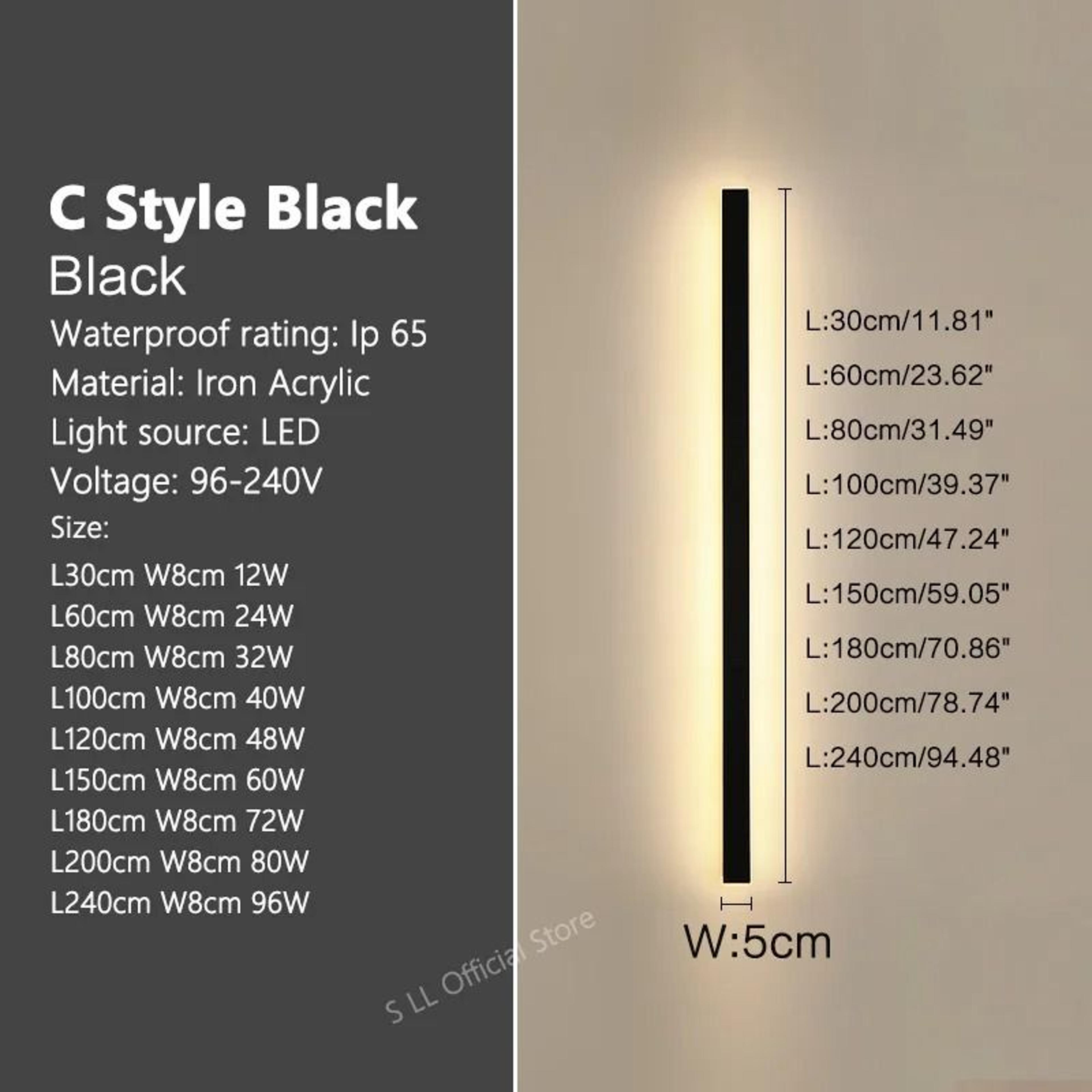 Modern Waterproof Outdoor Long Strip LED Wall Lamp IP65 Aluminum Garden Sconce 9