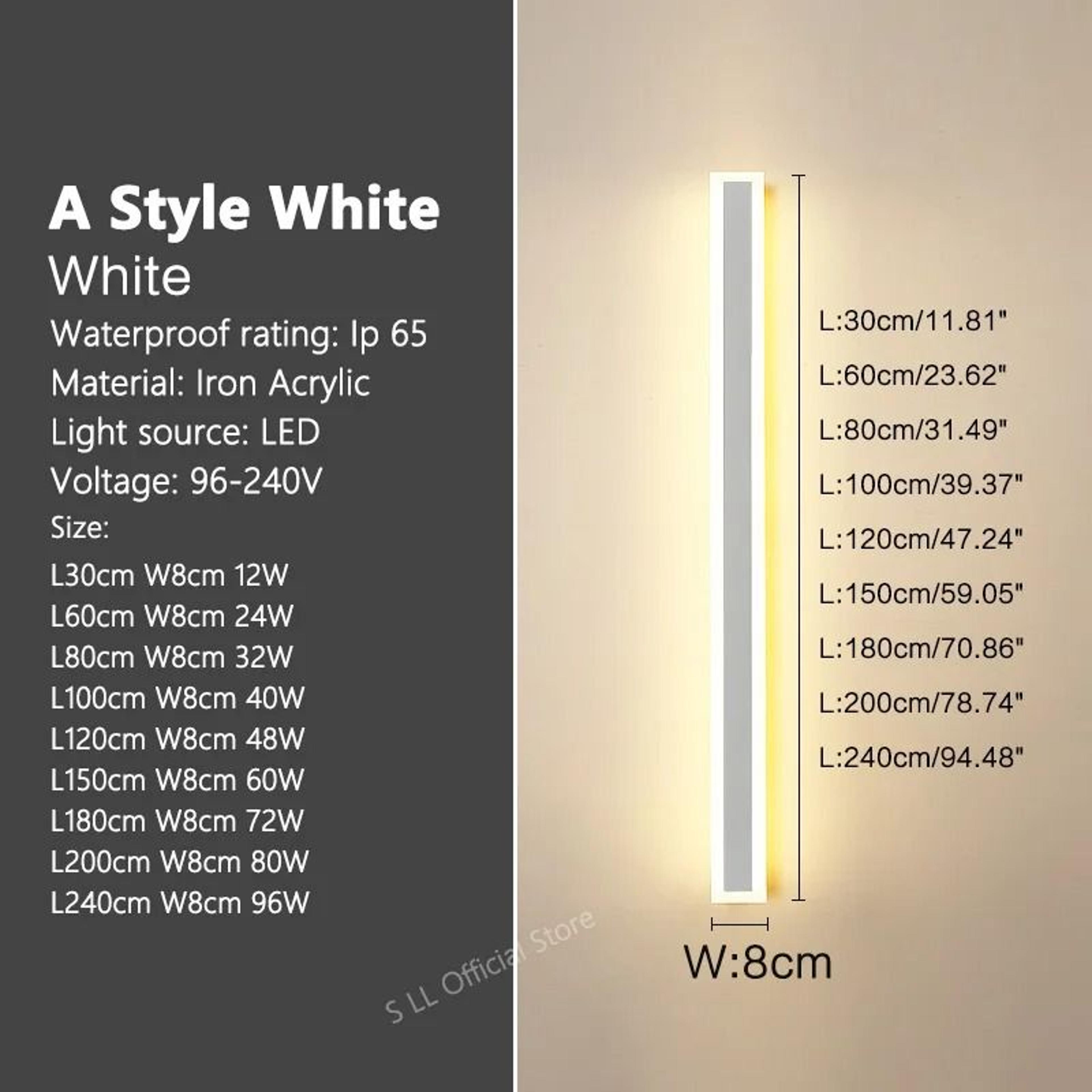 Modern Waterproof Outdoor Long Strip LED Wall Lamp IP65 Aluminum Garden Sconce 10