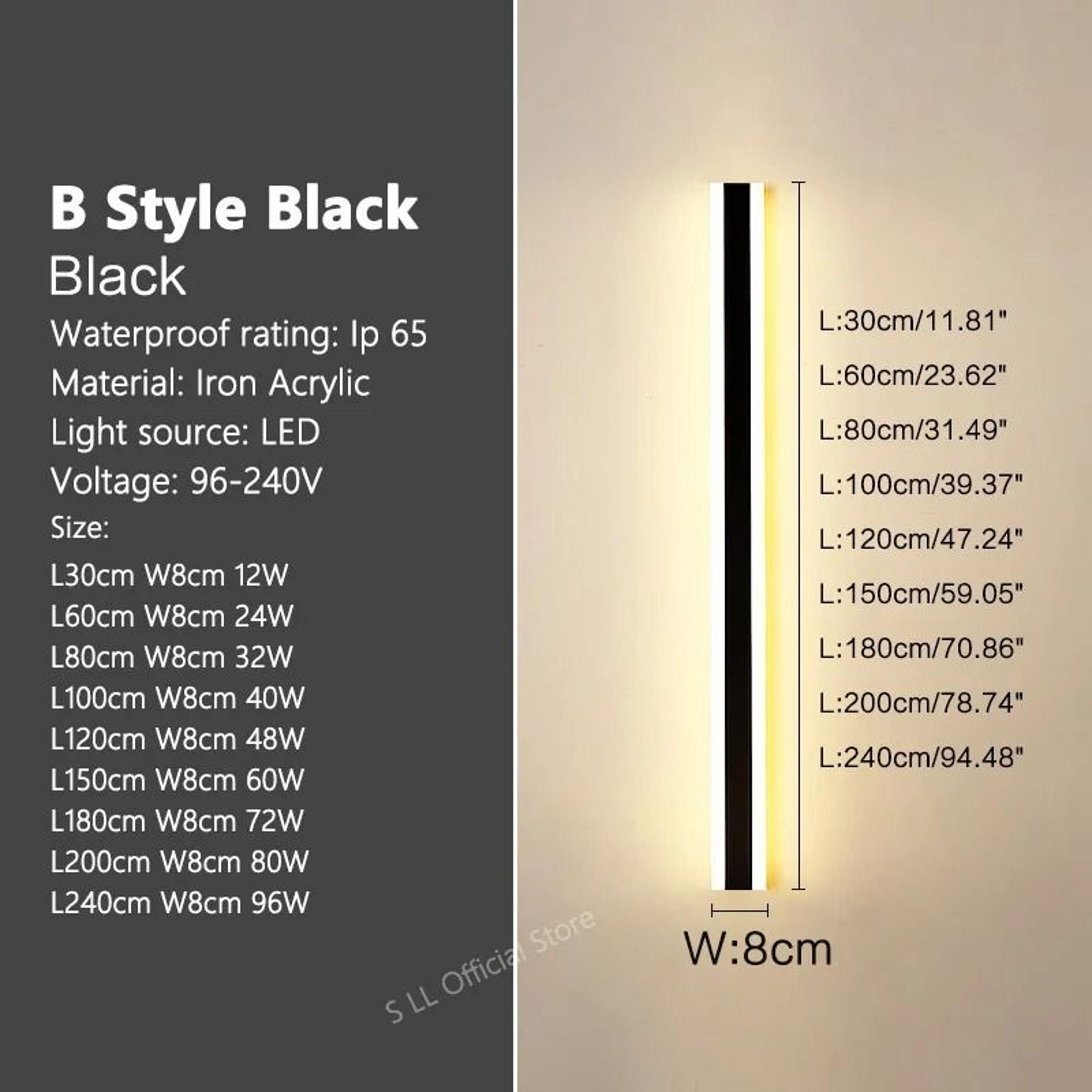 Modern Waterproof Outdoor Long Strip LED Wall Lamp IP65 Aluminum Garden Sconce 7