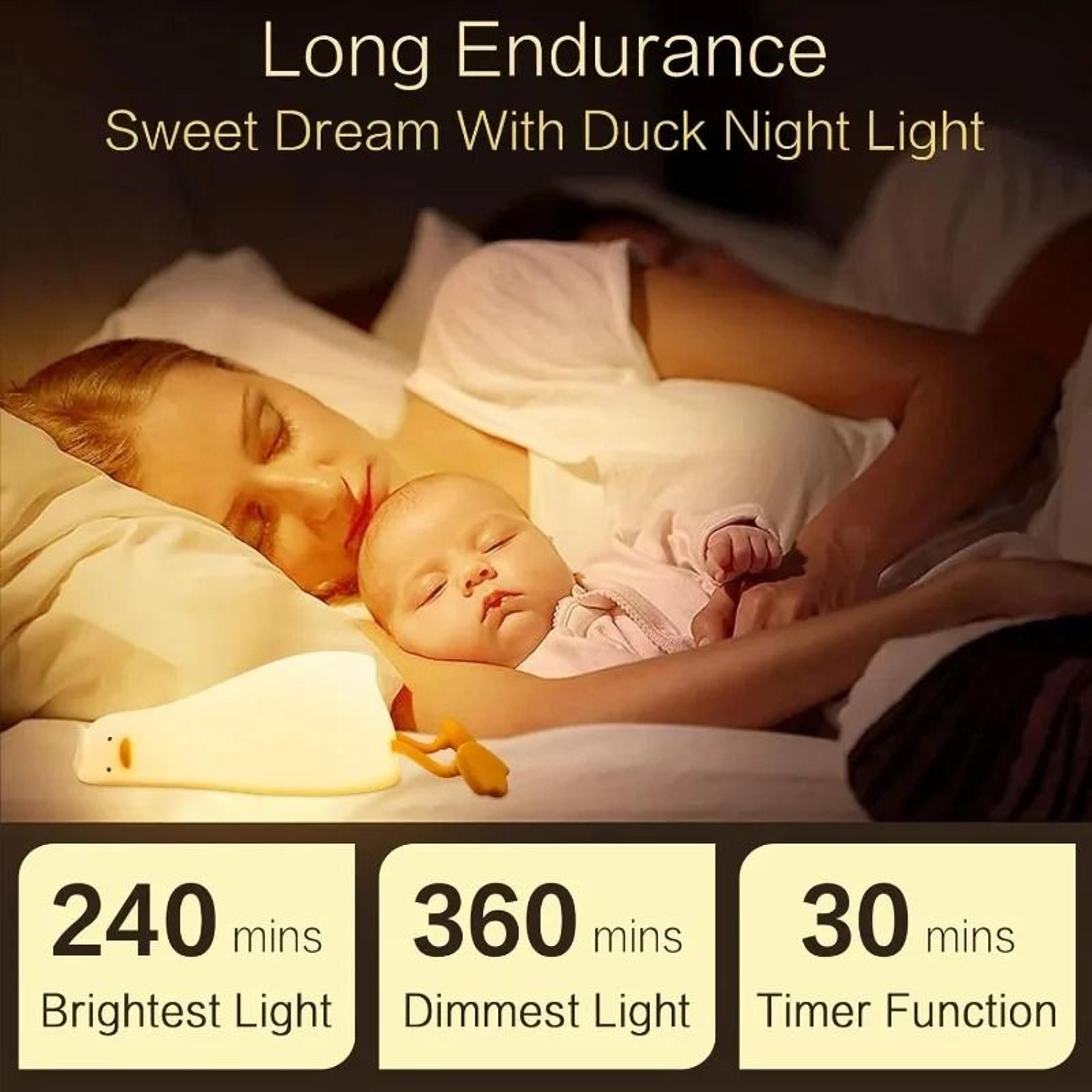 Rechargeable Silicone Duck Night Light  Touch Control Sleeping Lamp For Kids 2