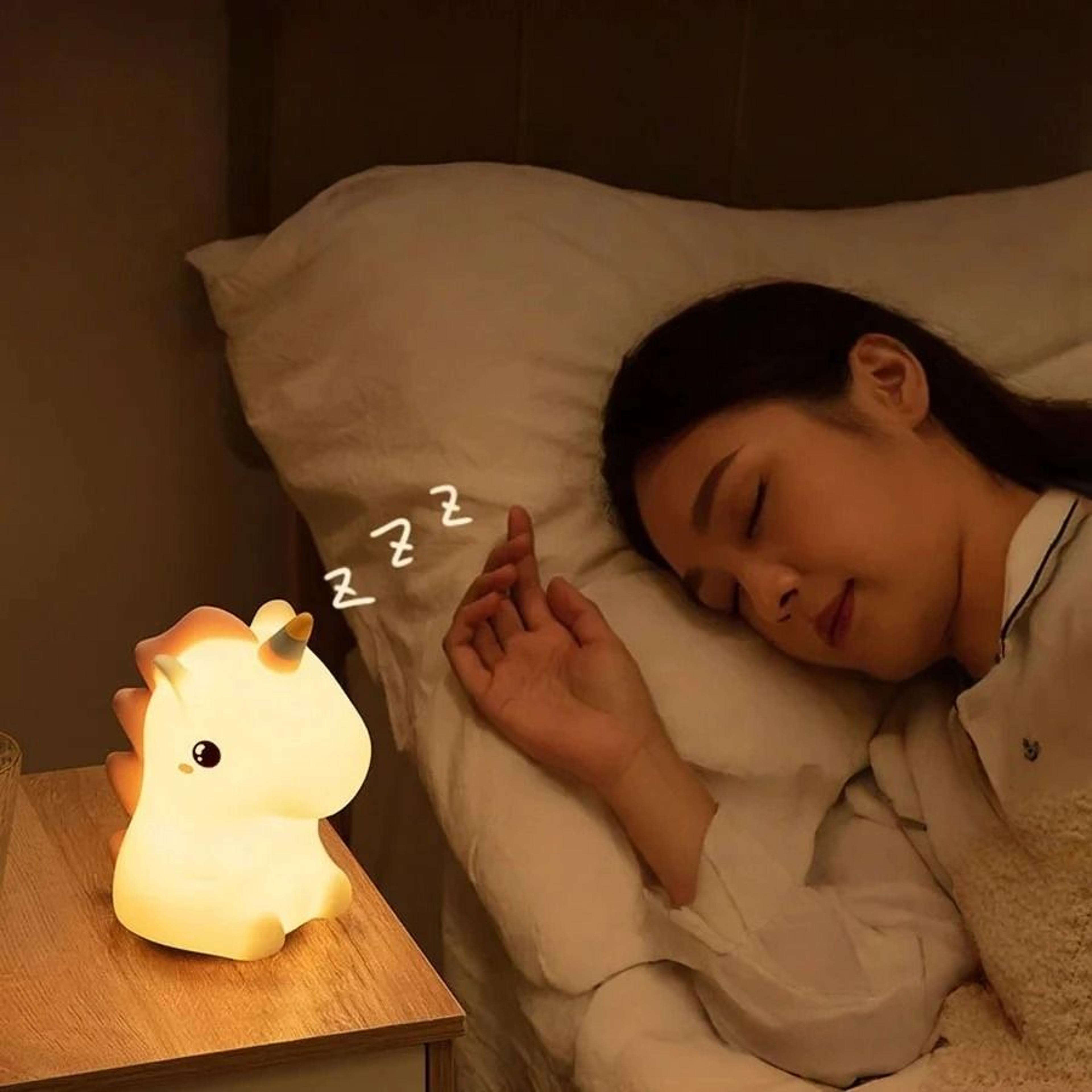 Cute Unicorn Silicone LED Night Light  USB Rechargeable Cartoon Lamp For Kids 3