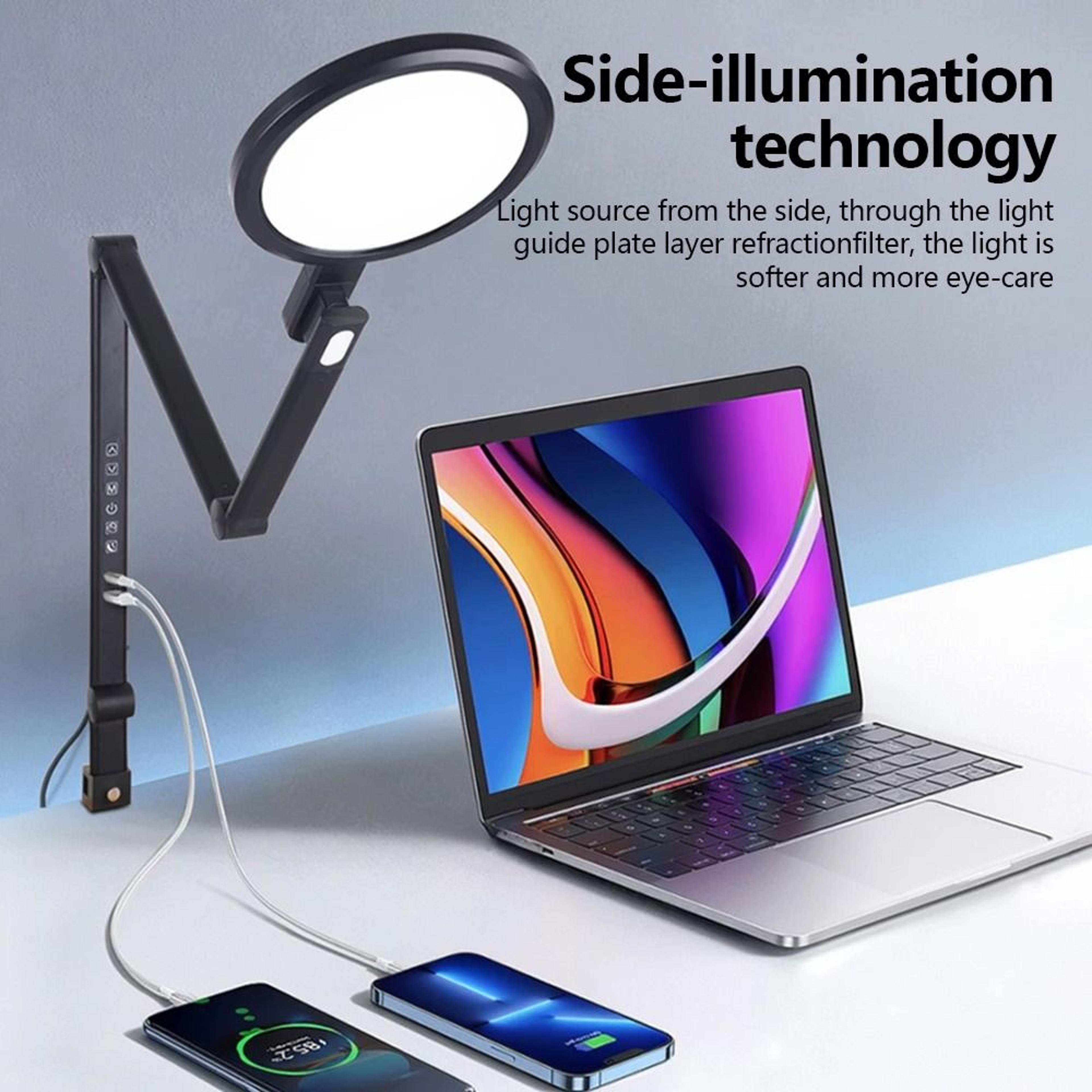 LED MultiFunctional Foldable Clip Reading Desk Lamp  1200LM UltraBright EyeCaring Work Light 2