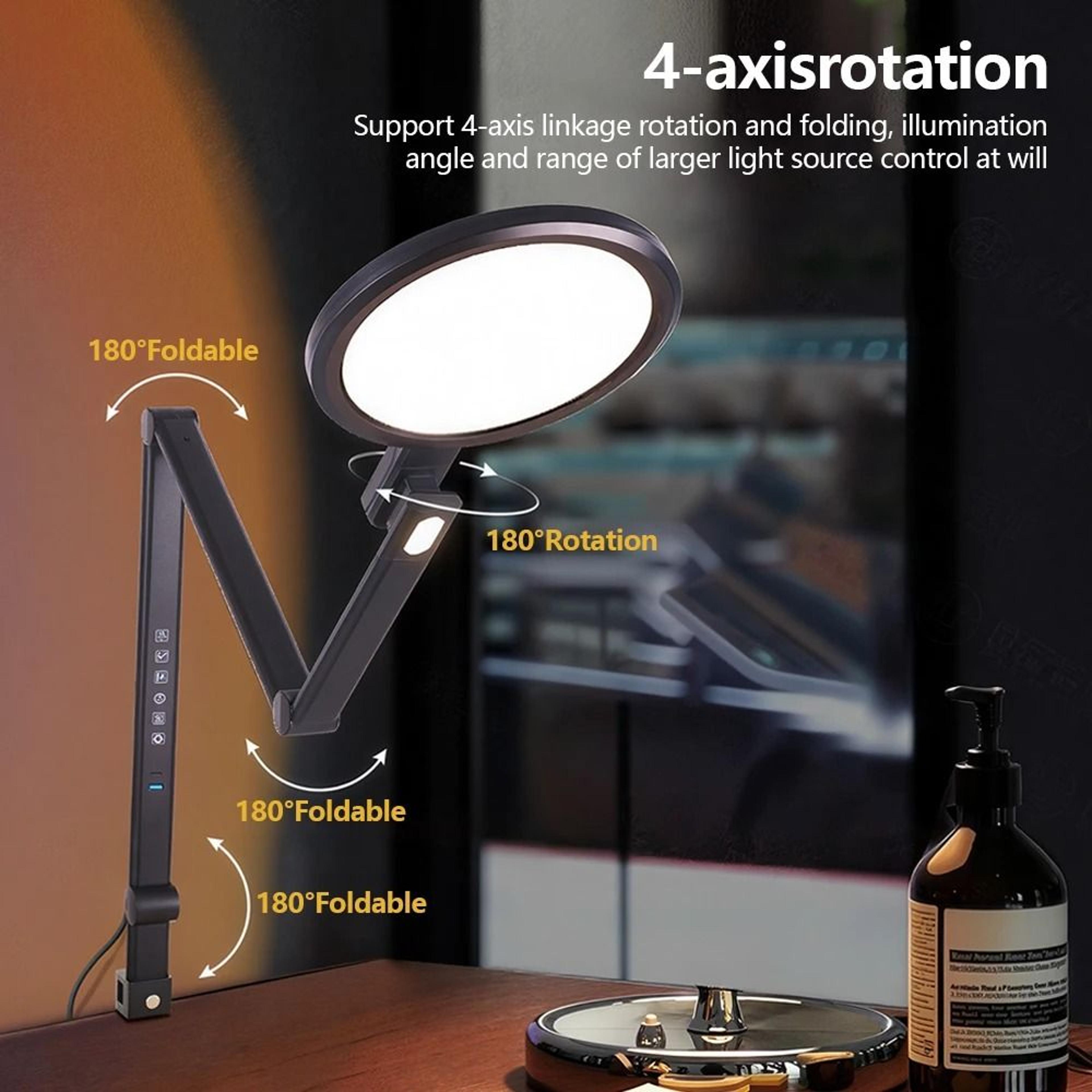 LED MultiFunctional Foldable Clip Reading Desk Lamp  1200LM UltraBright EyeCaring Work Light 4