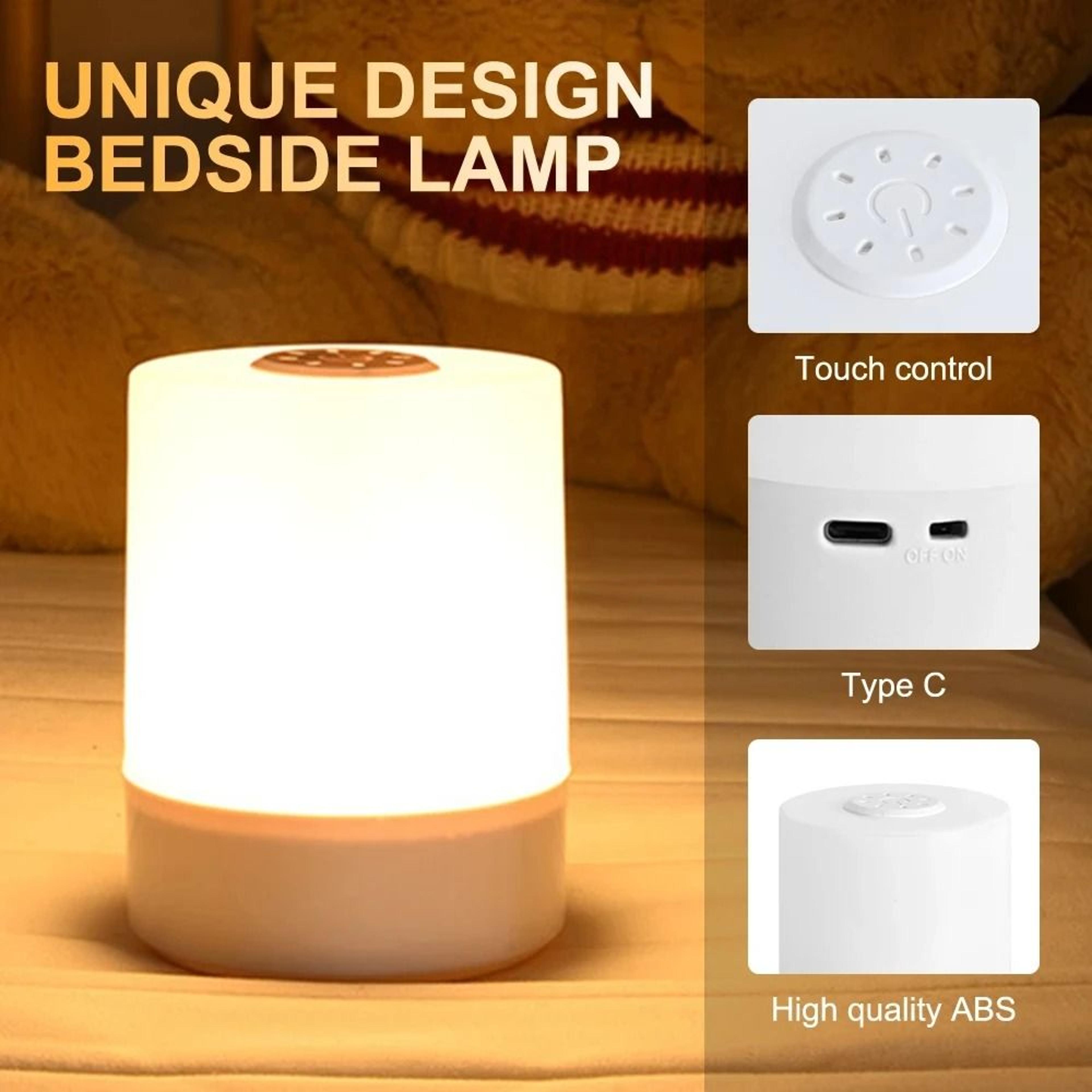 Touch Bedside Night Lamp  3Mode Dimmable USB Charging Ambient Light For Kids 4