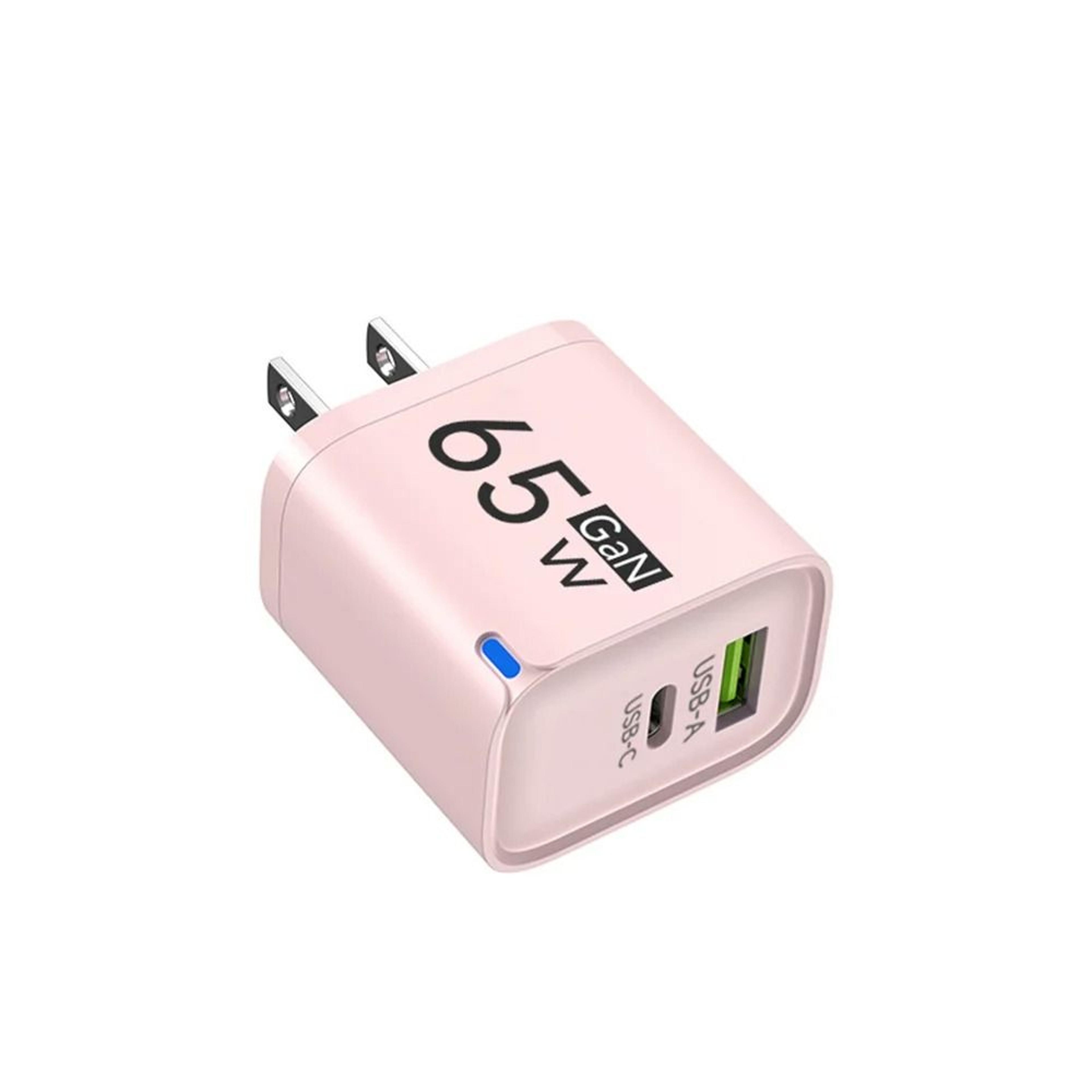 65W DualPort USBA  USBC Fast Charger  PD Quick Travel Adapter For IPhone Samsung  Xiaomi 15