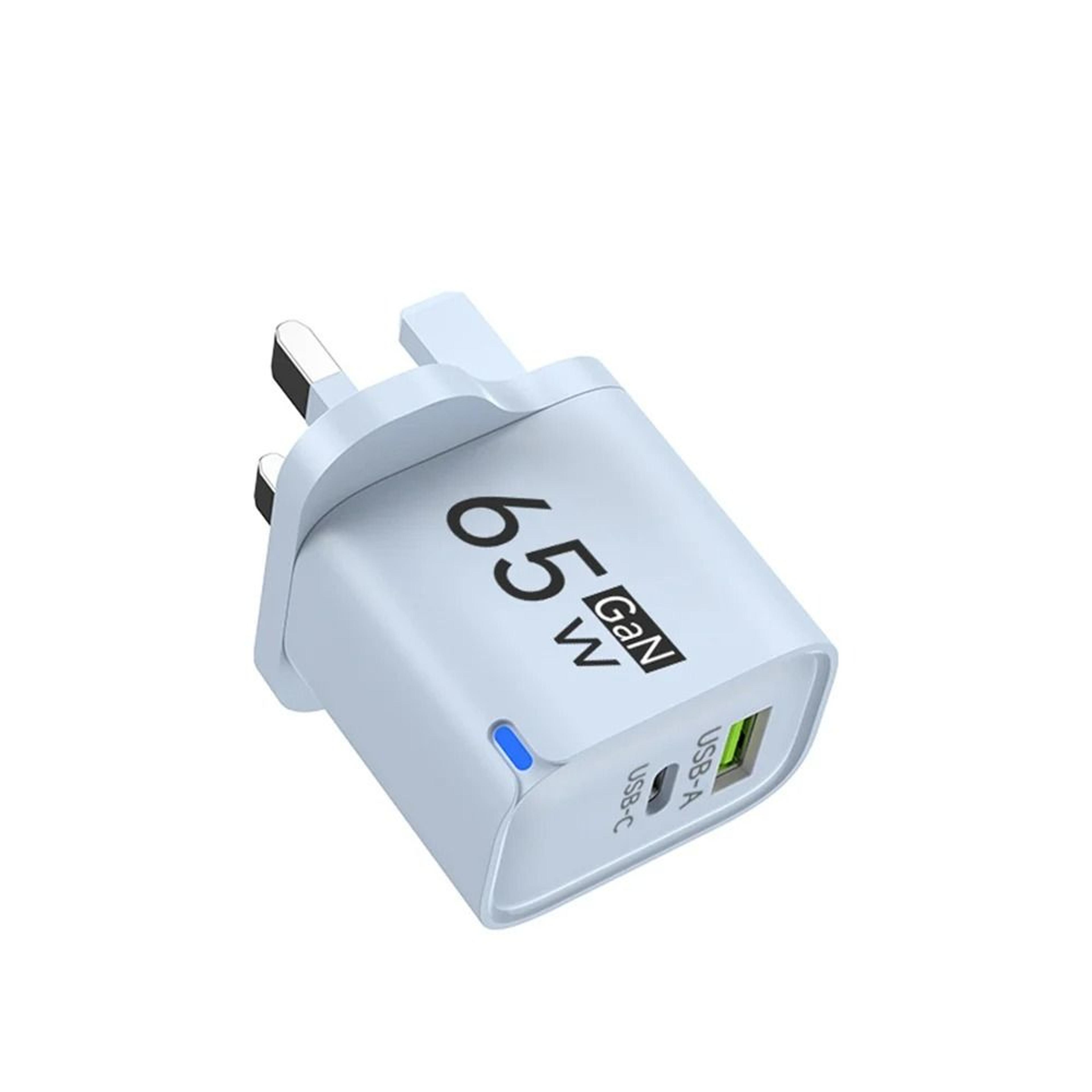 65W DualPort USBA  USBC Fast Charger  PD Quick Travel Adapter For IPhone Samsung  Xiaomi 17