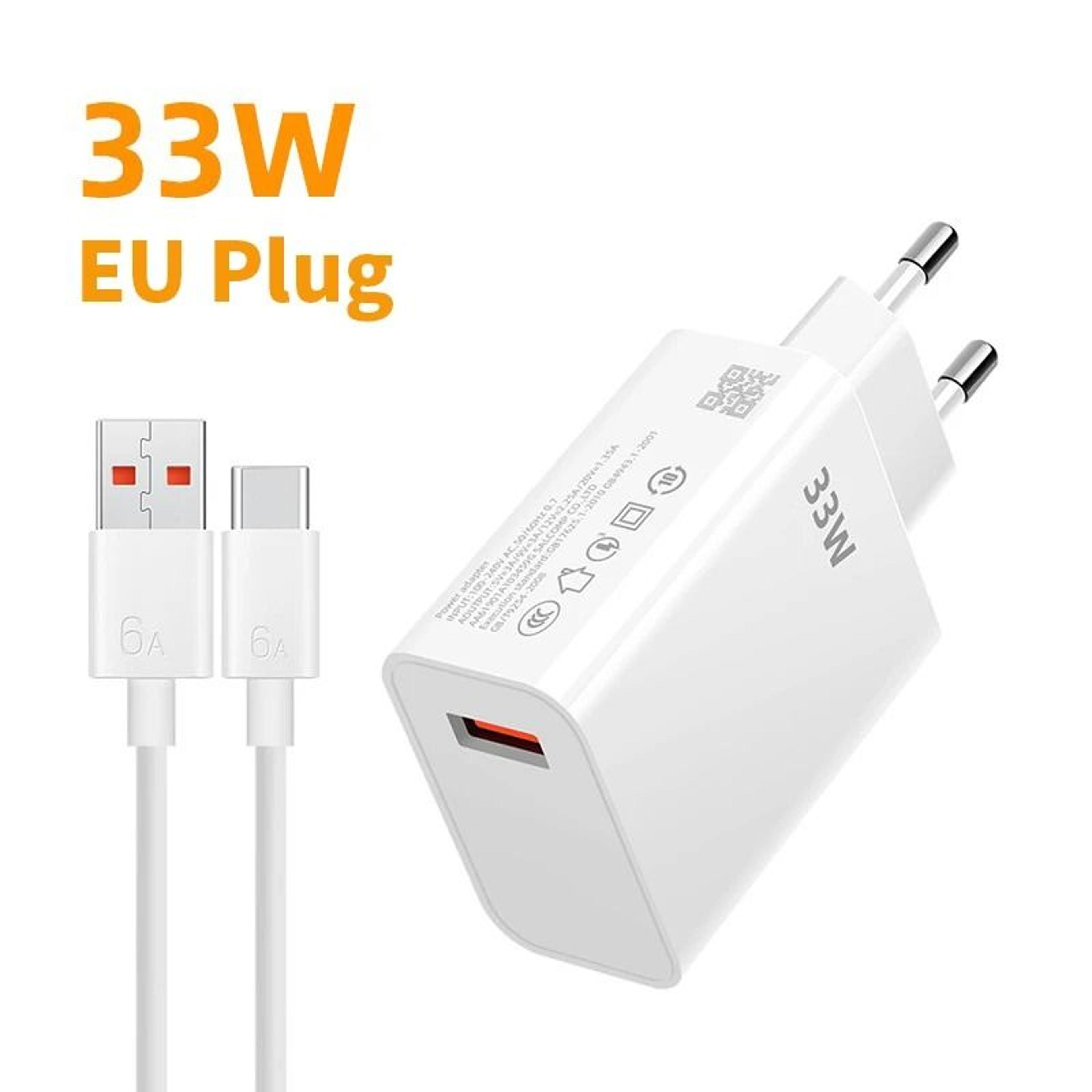 33W PD Universal Fast Charger  USBC Wall Power Adapter With TypeC Cable For IPhone  Samsung 8