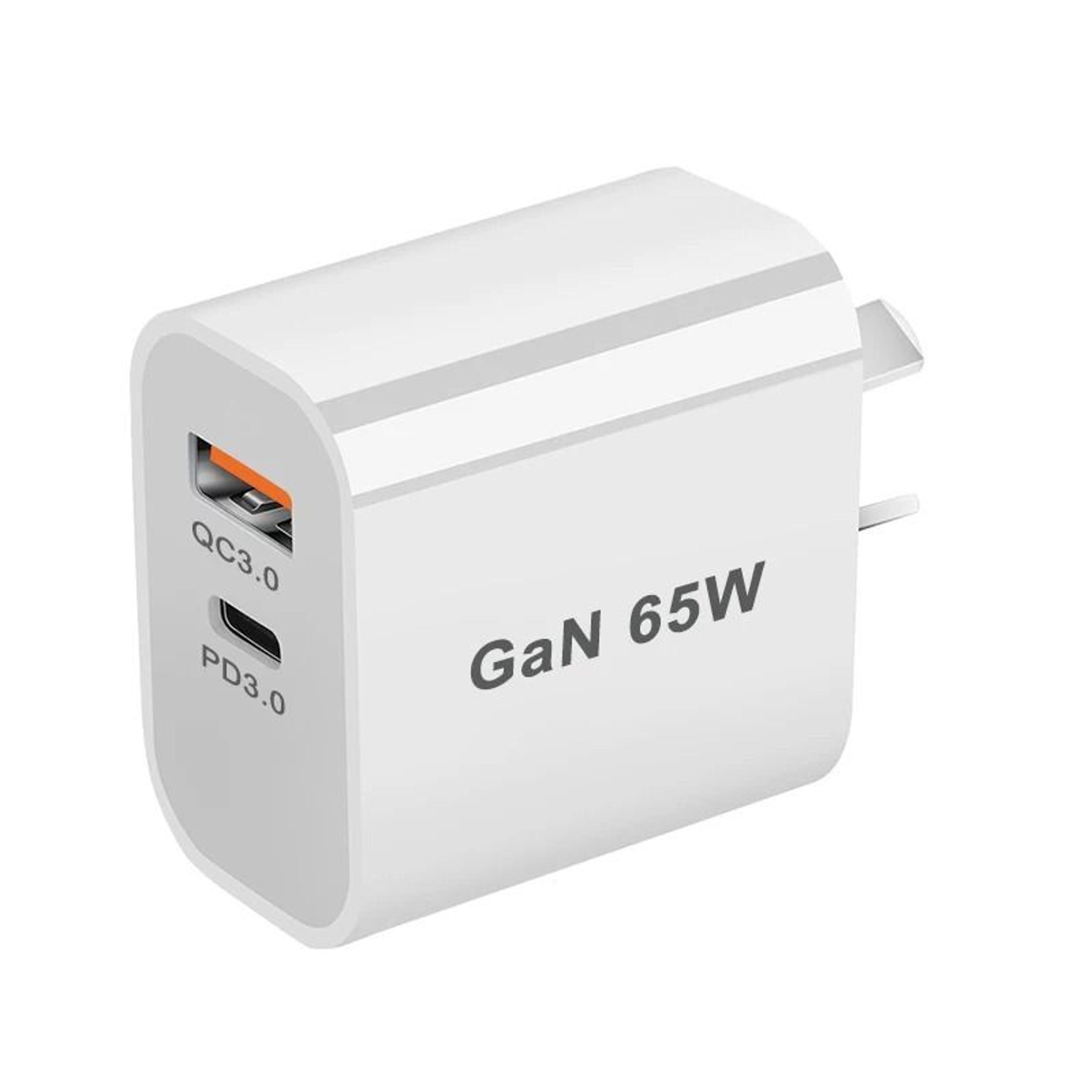 65W PD 30 GaN USBC Fast Charger  DualPort Wall Adapter With Global UKAUEUUS Plug Compatibility 5