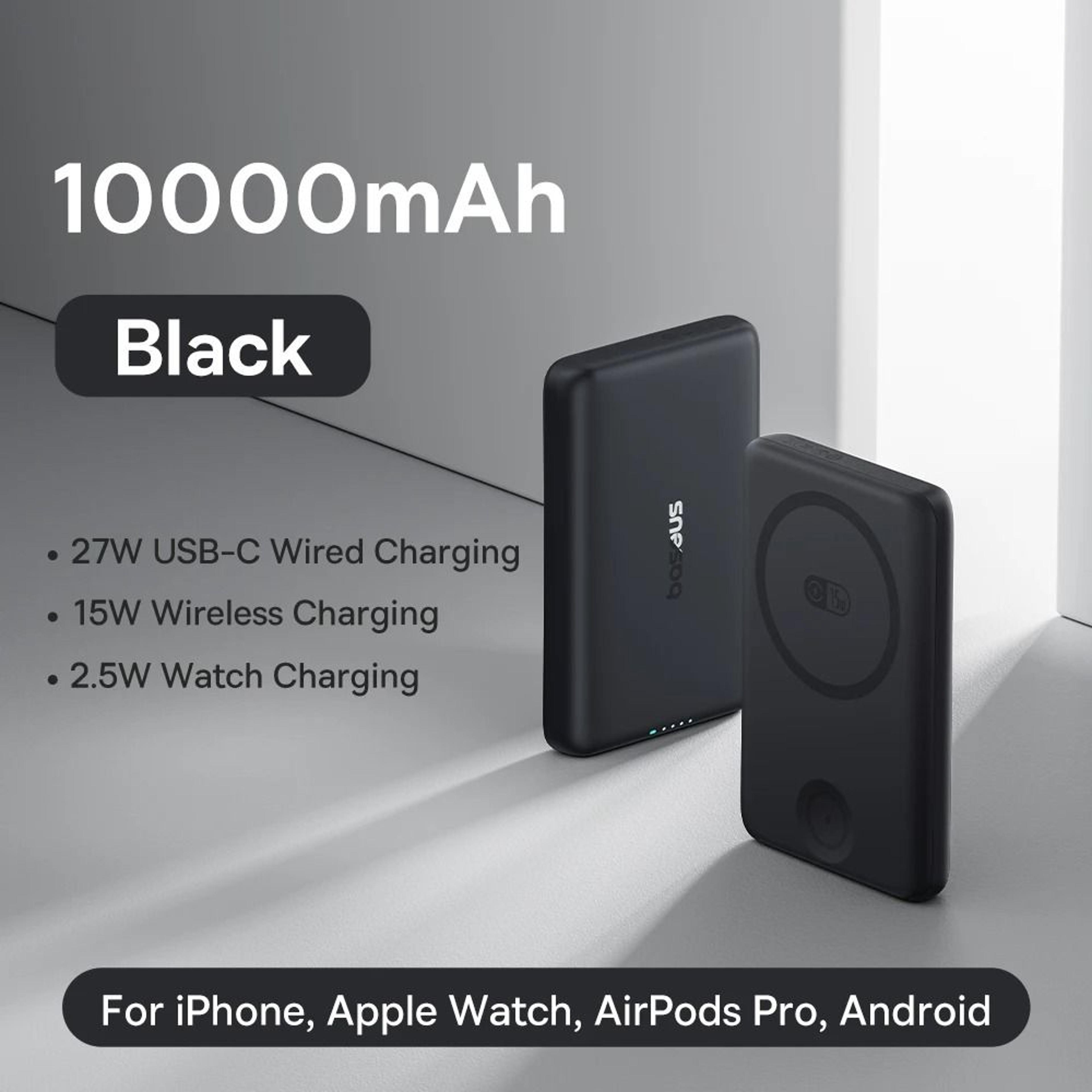 Baseus 27W Magnetic Power Bank  10000mAh 15W Wireless Fast Charger For IPhone IWatch  AirPods 7